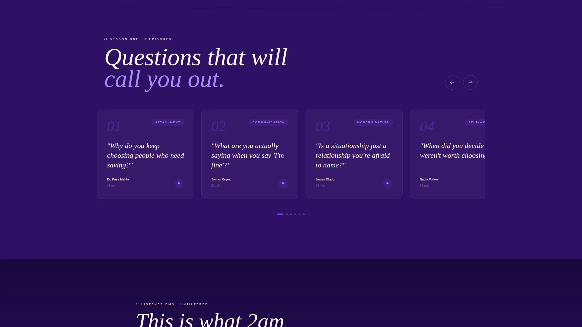 Podcast Landing Page Template for Relationship Shows