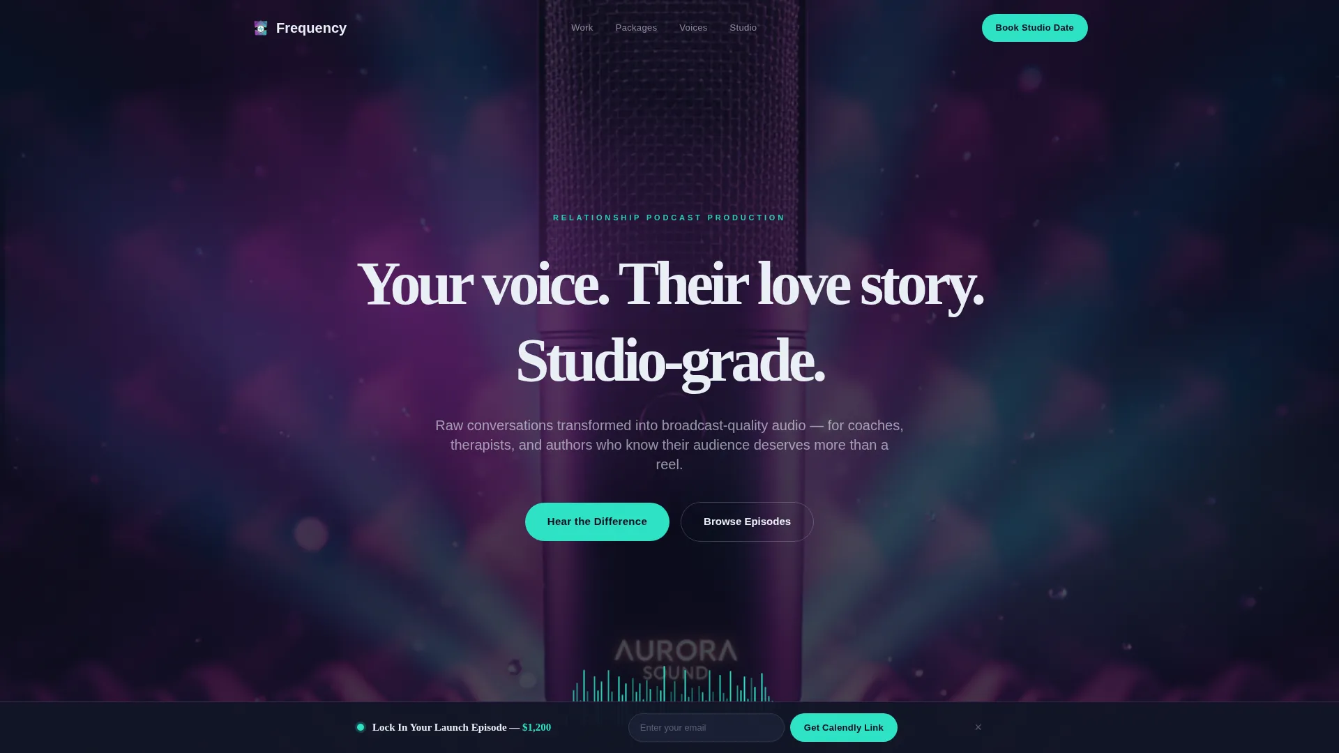 Relationship & Dating Podcast Production Landing Page