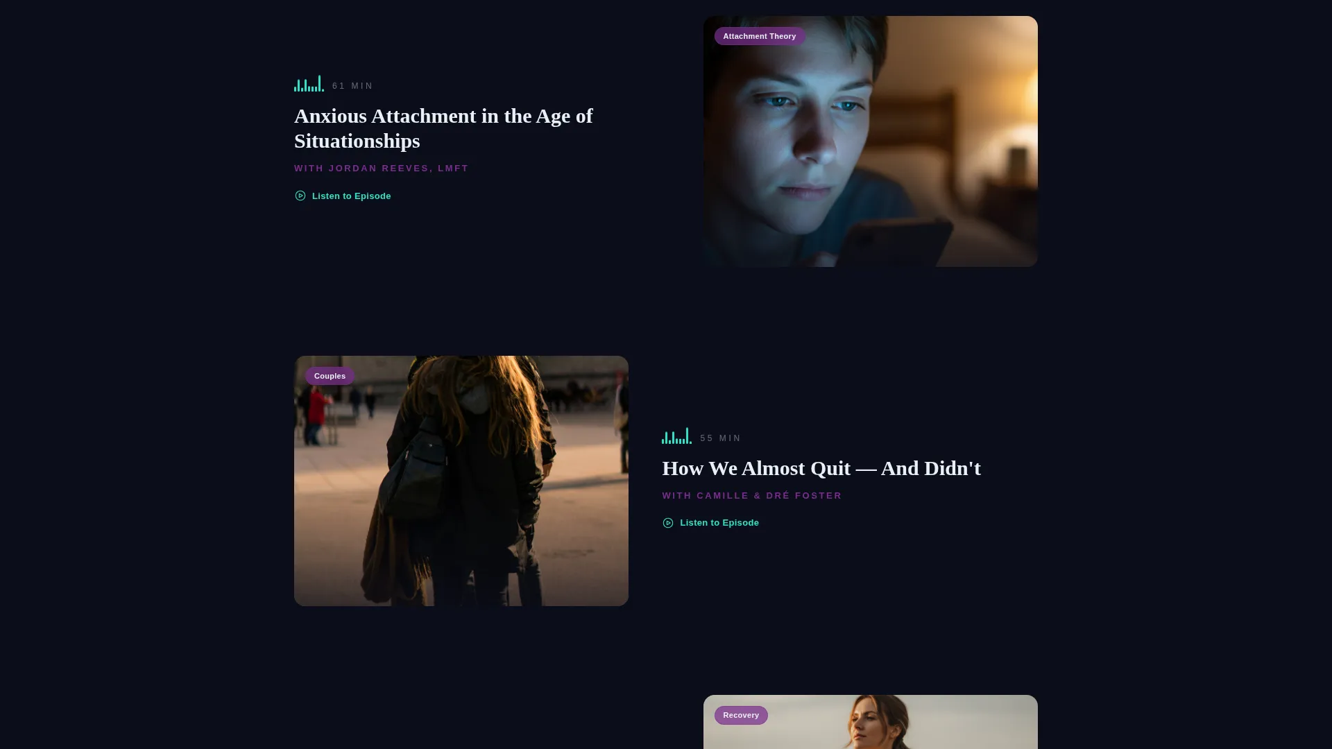 Relationship & Dating Podcast Production Landing Page