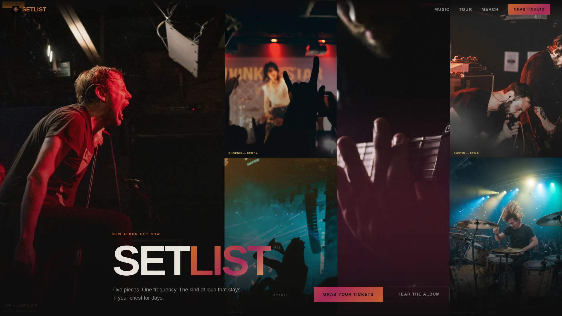 Rock & Pop Band Landing Page Template