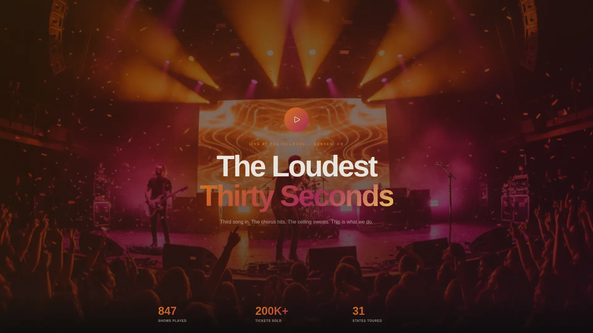 Rock & Pop Band Landing Page Template