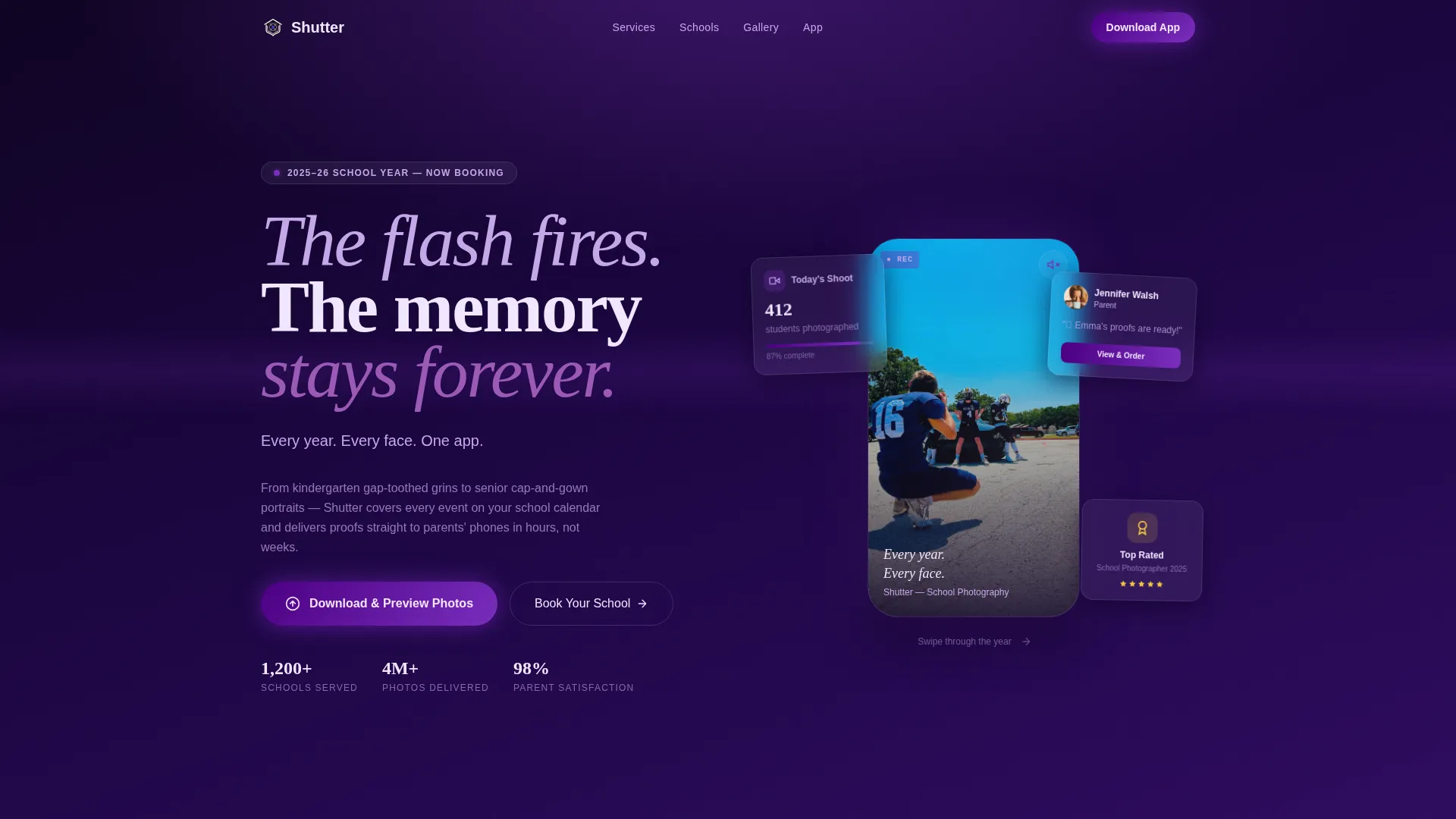 School Photography Landing Page Template