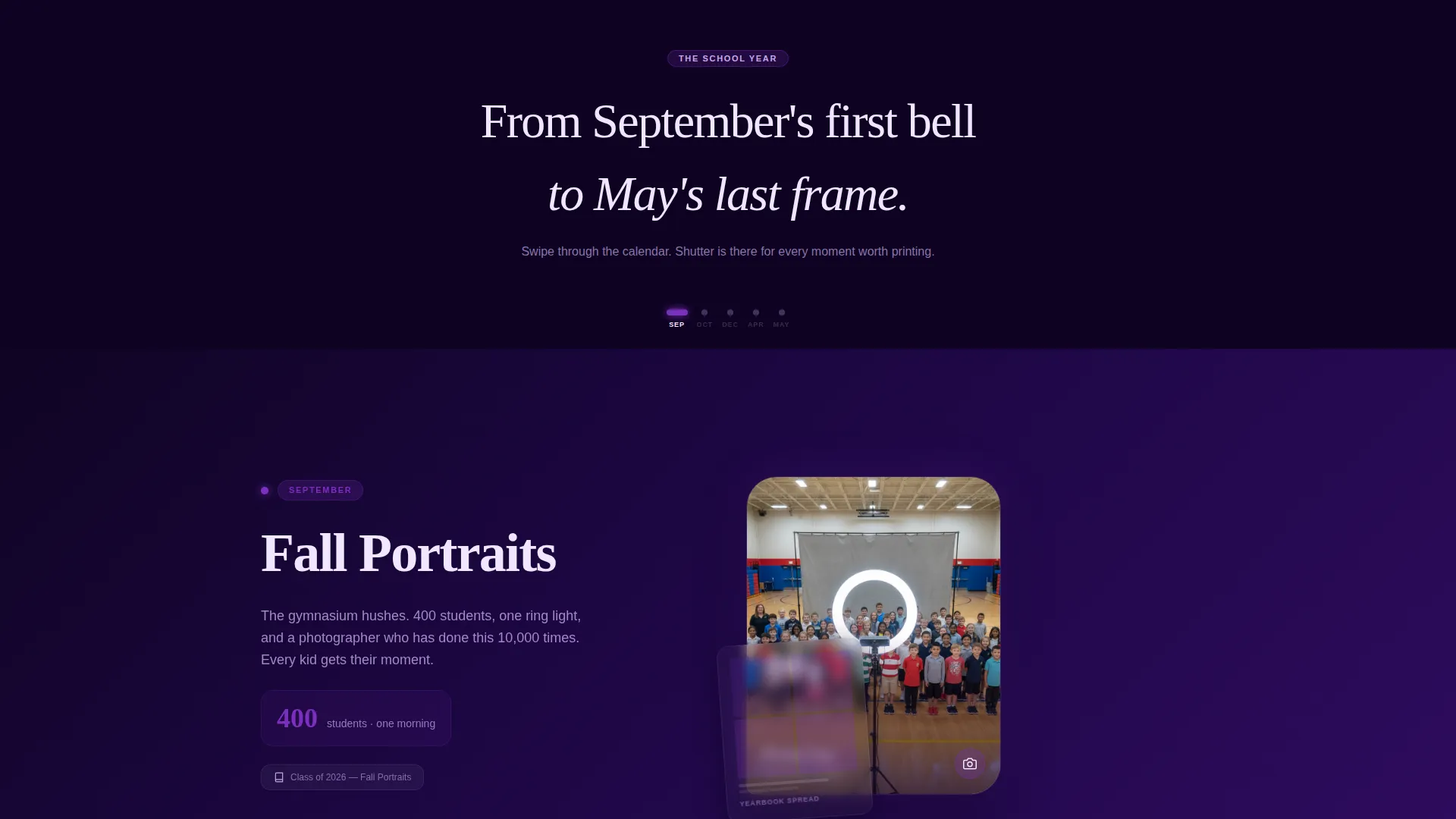 School Photography Landing Page Template