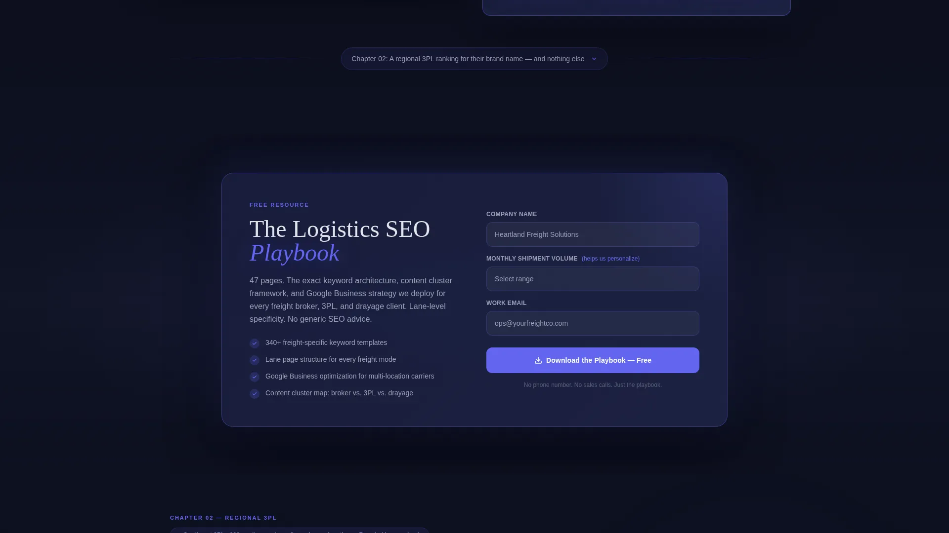Logistics SEO Agency Landing Page Template