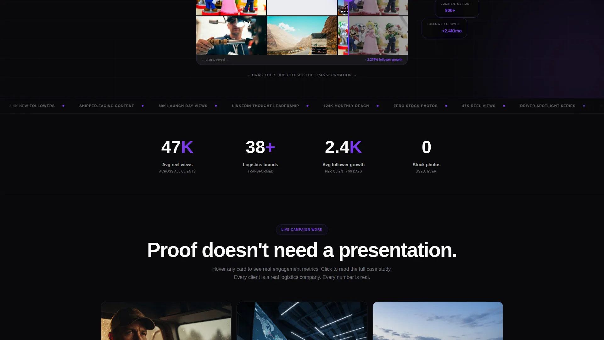 Logistics Social Media Agency Landing Page Template