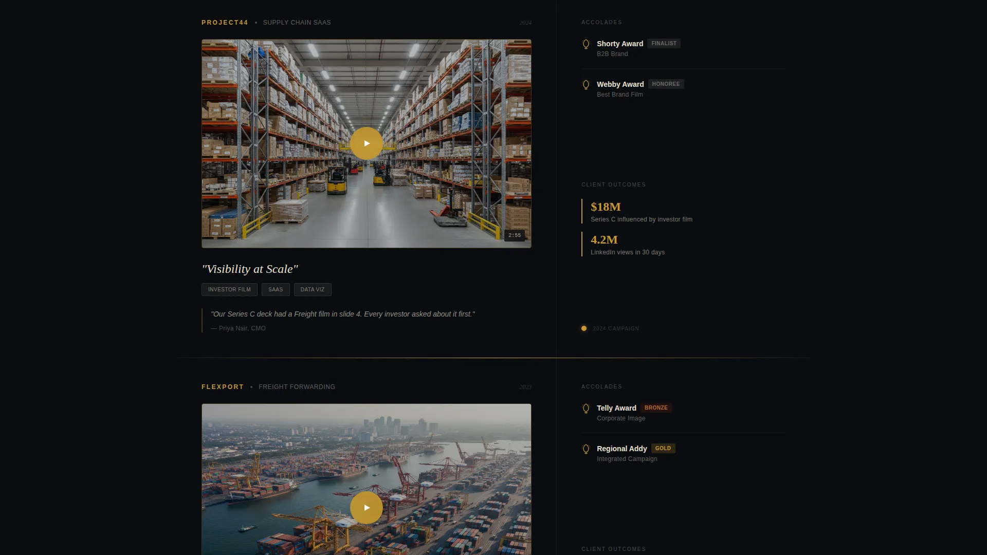 Cinematic Logistics Agency Landing Page Template