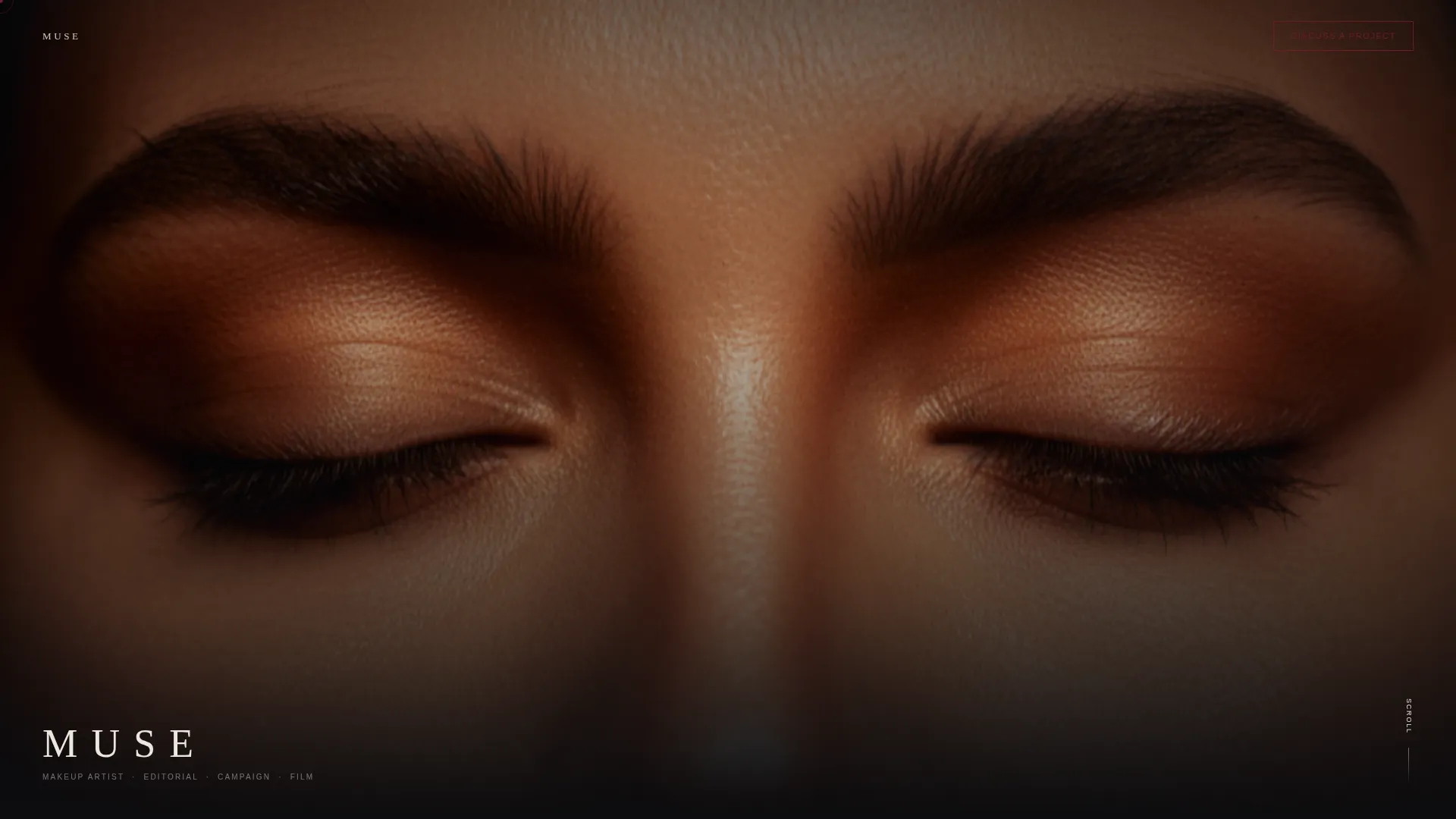 Dark Theme Makeup Artist Landing Page Template