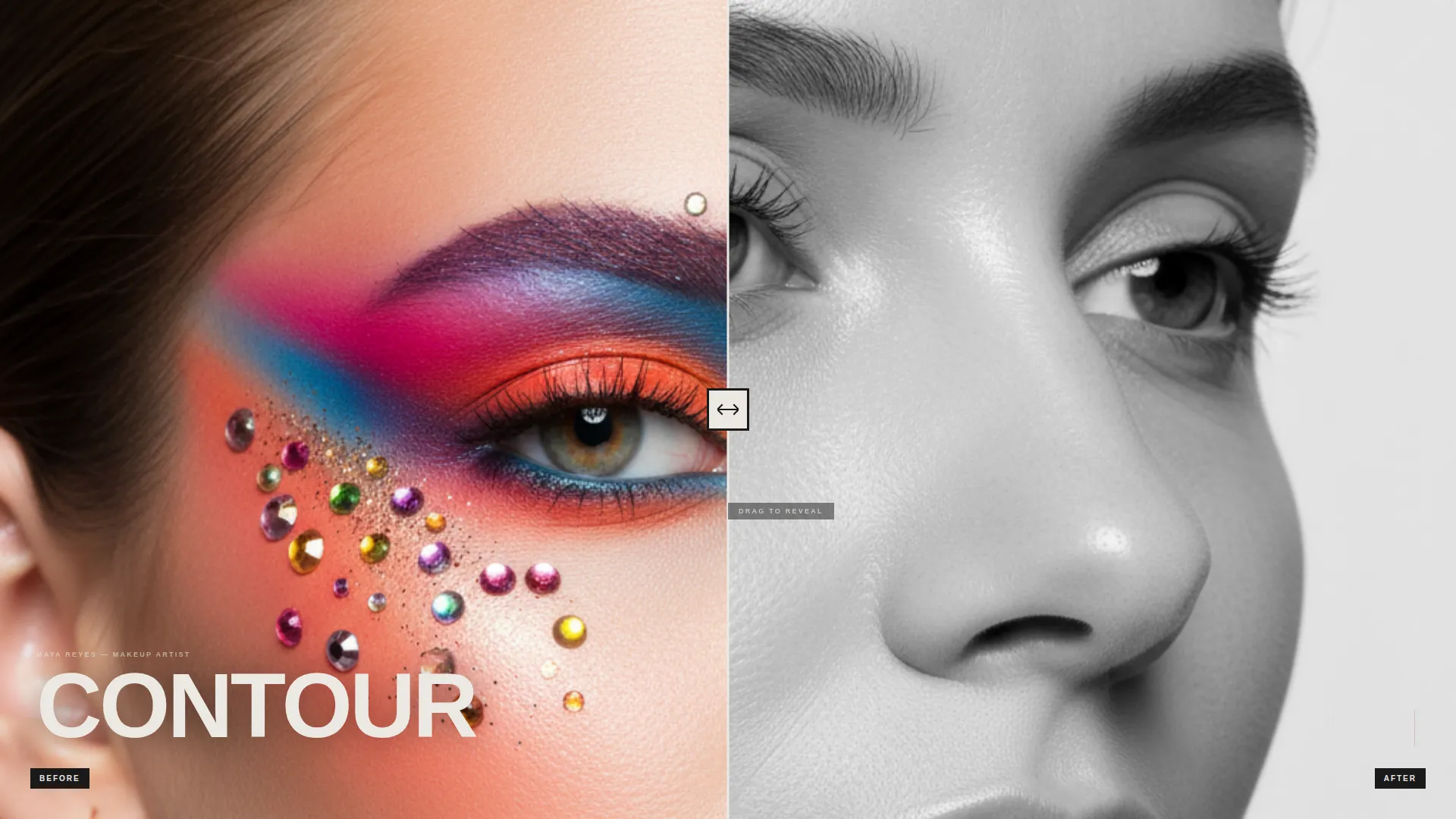Bold Brutalist Makeup Artist Landing Page Template