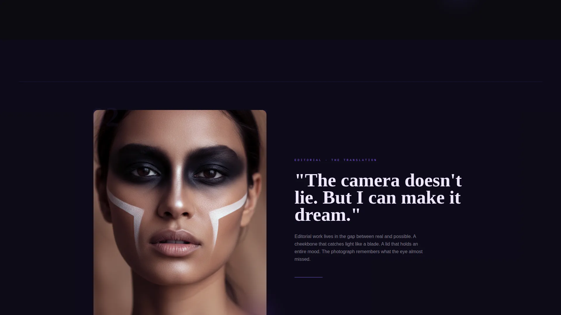Immersive Makeup Artist Portfolio Landing Page
