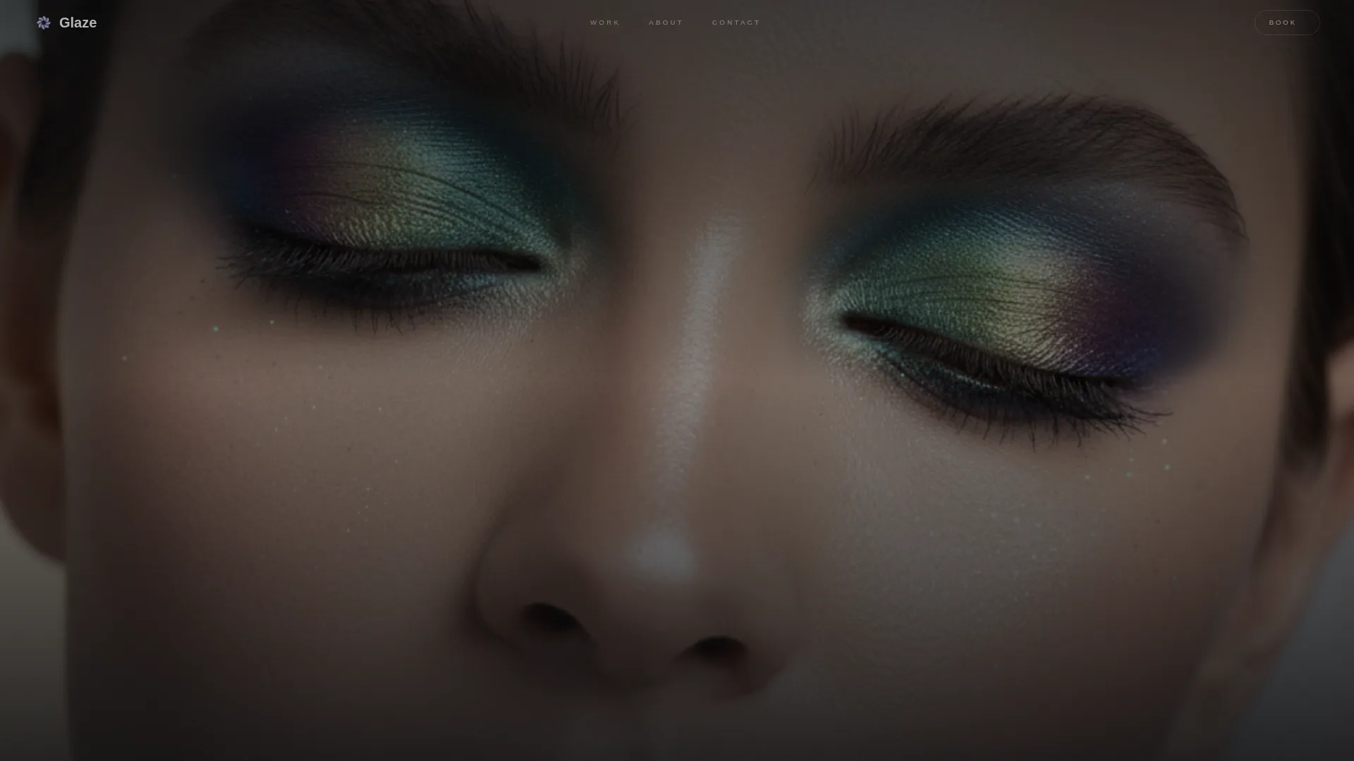 Cinematic Makeup Artist Bento Grid Landing Page