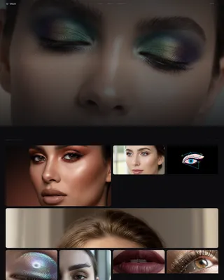 Cinematic Makeup Artist Bento Grid Landing Page