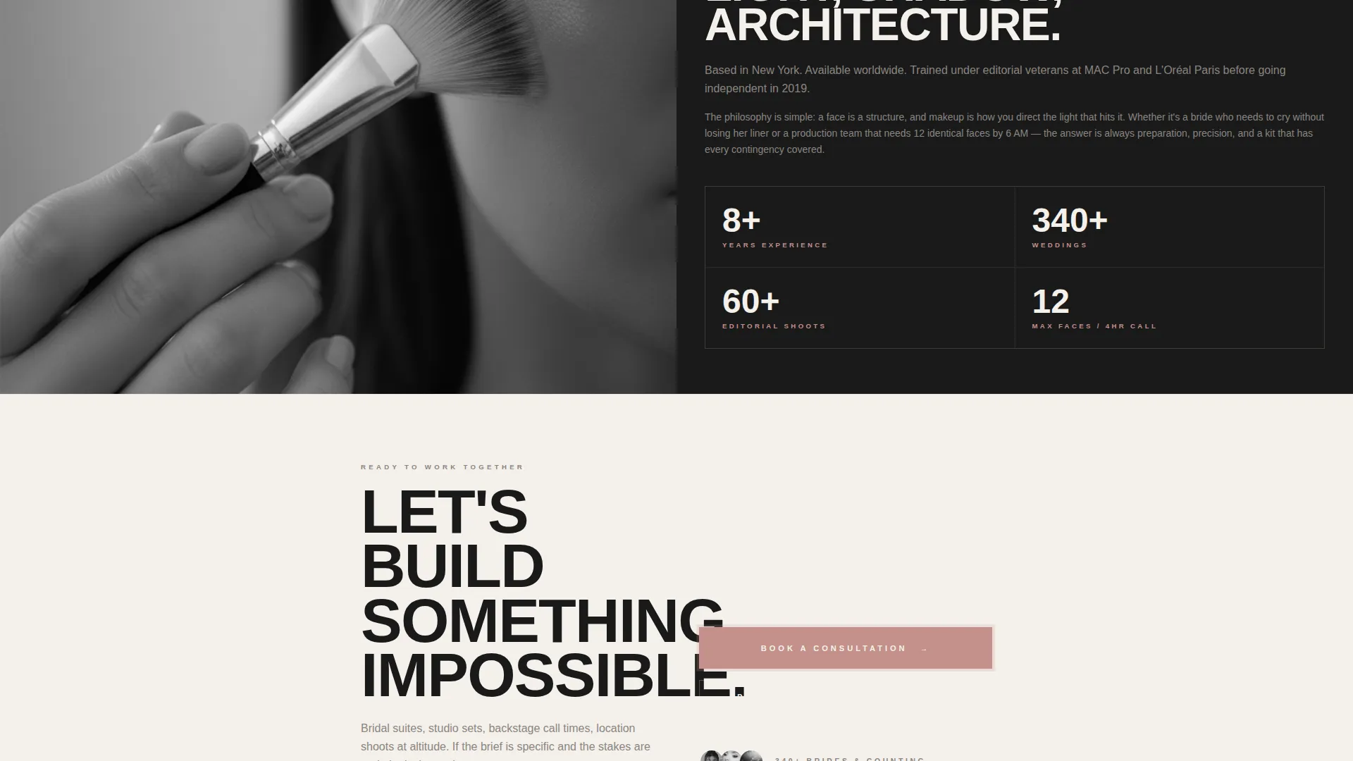 Bold Makeup Artist Video Portfolio Landing Page