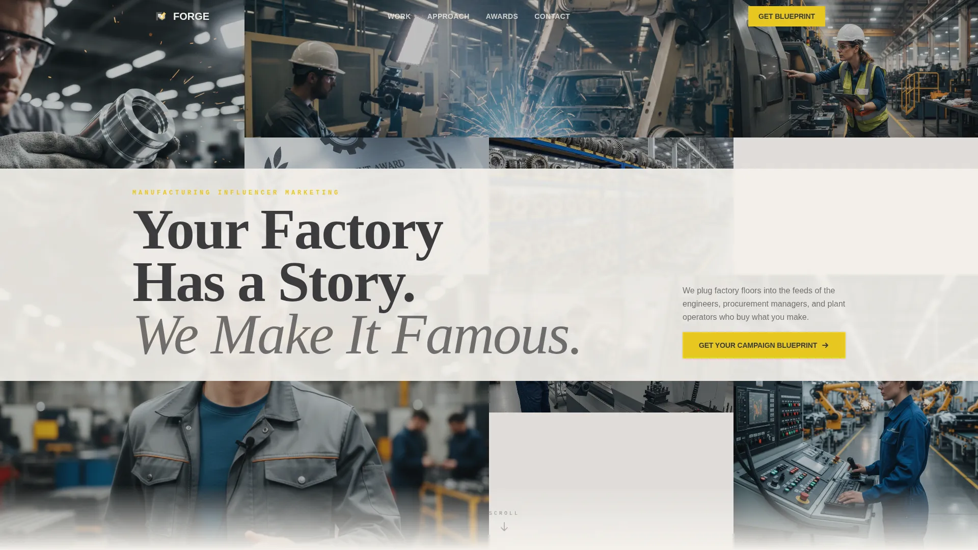 Bold Manufacturing Influencer Marketing Landing Page