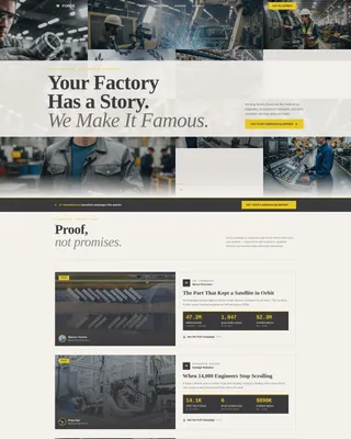 Bold Manufacturing Influencer Marketing Landing Page