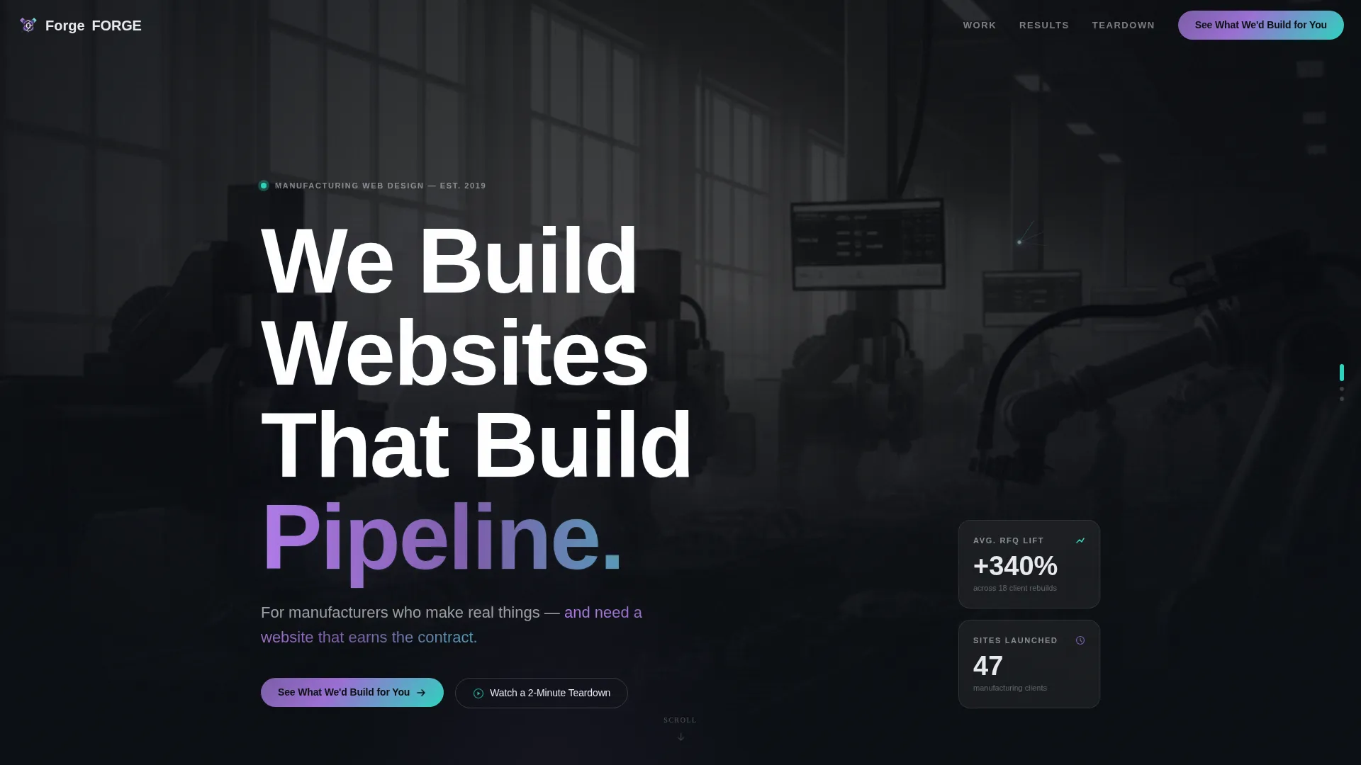Precision Manufacturing Agency Landing Page Template