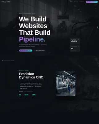 Precision Manufacturing Agency Landing Page Template