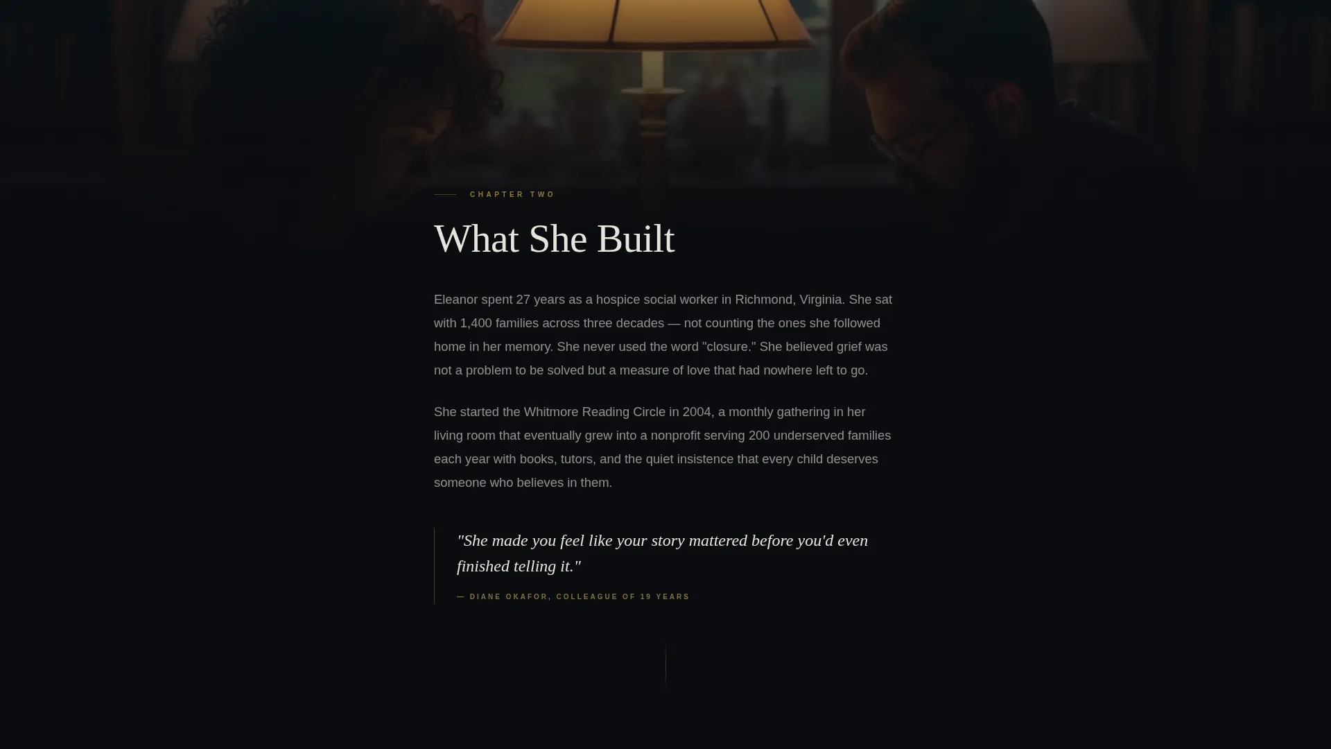 Immersive Memorial Fundraiser Landing Page Template