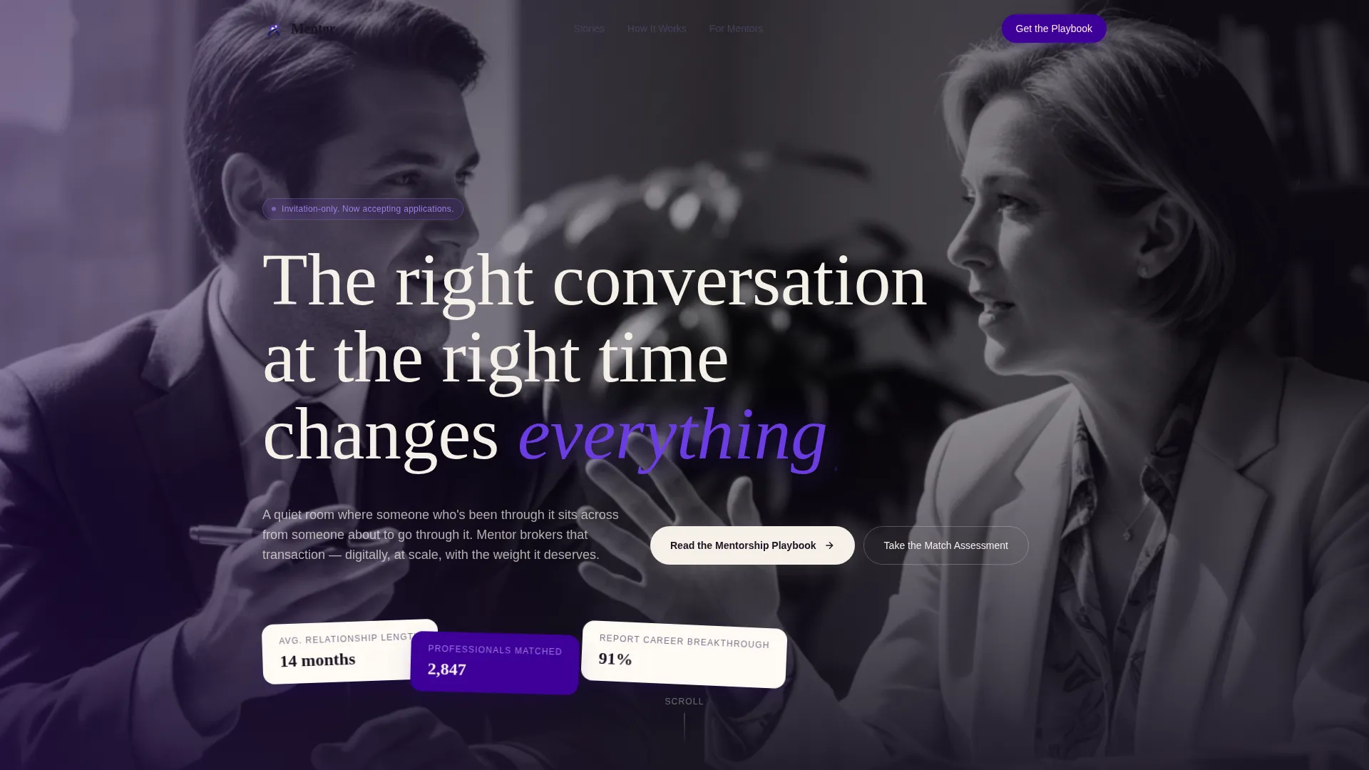 Mentorship Matching Profile Landing Page Template