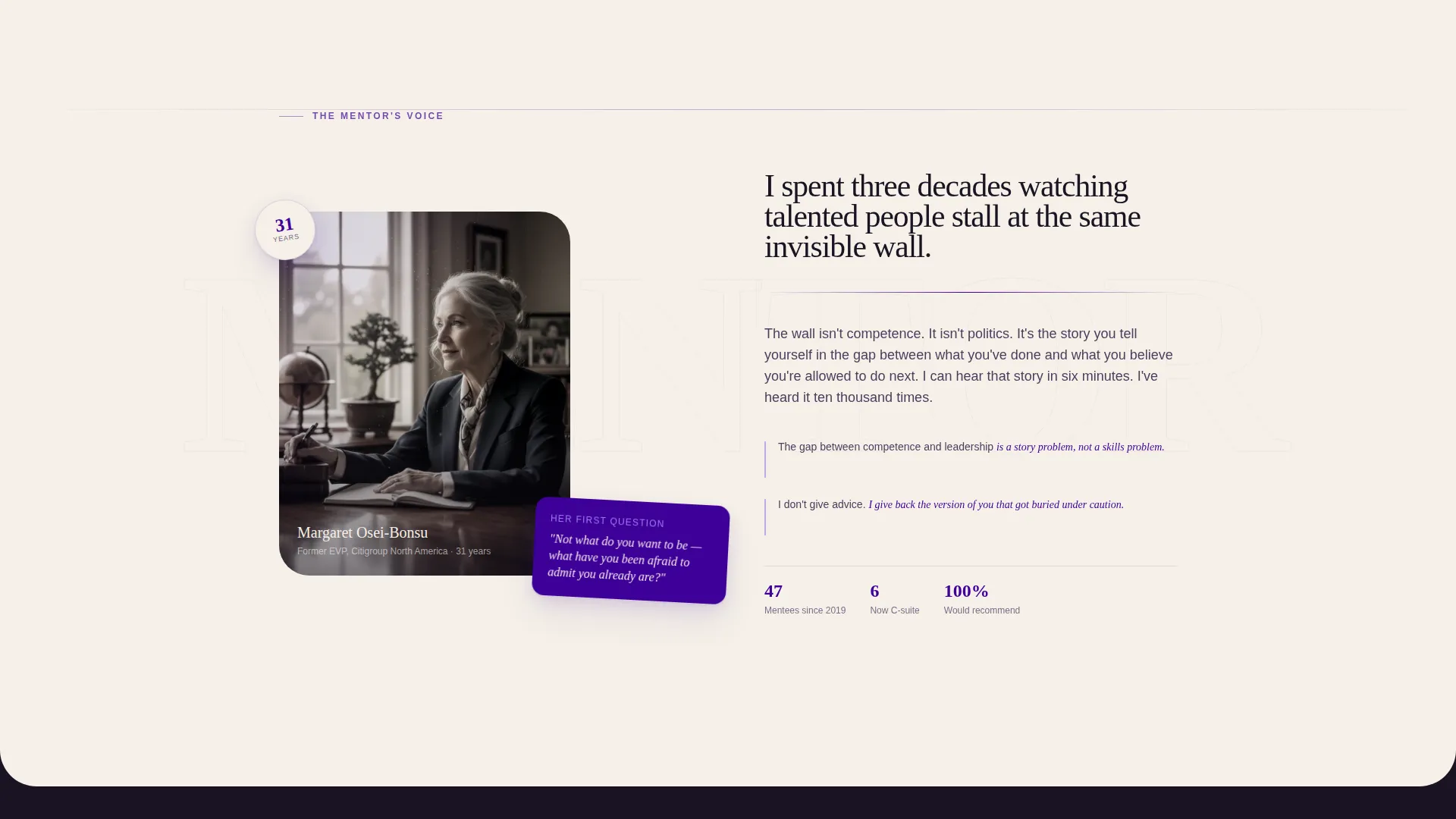 Mentorship Matching Profile Landing Page Template