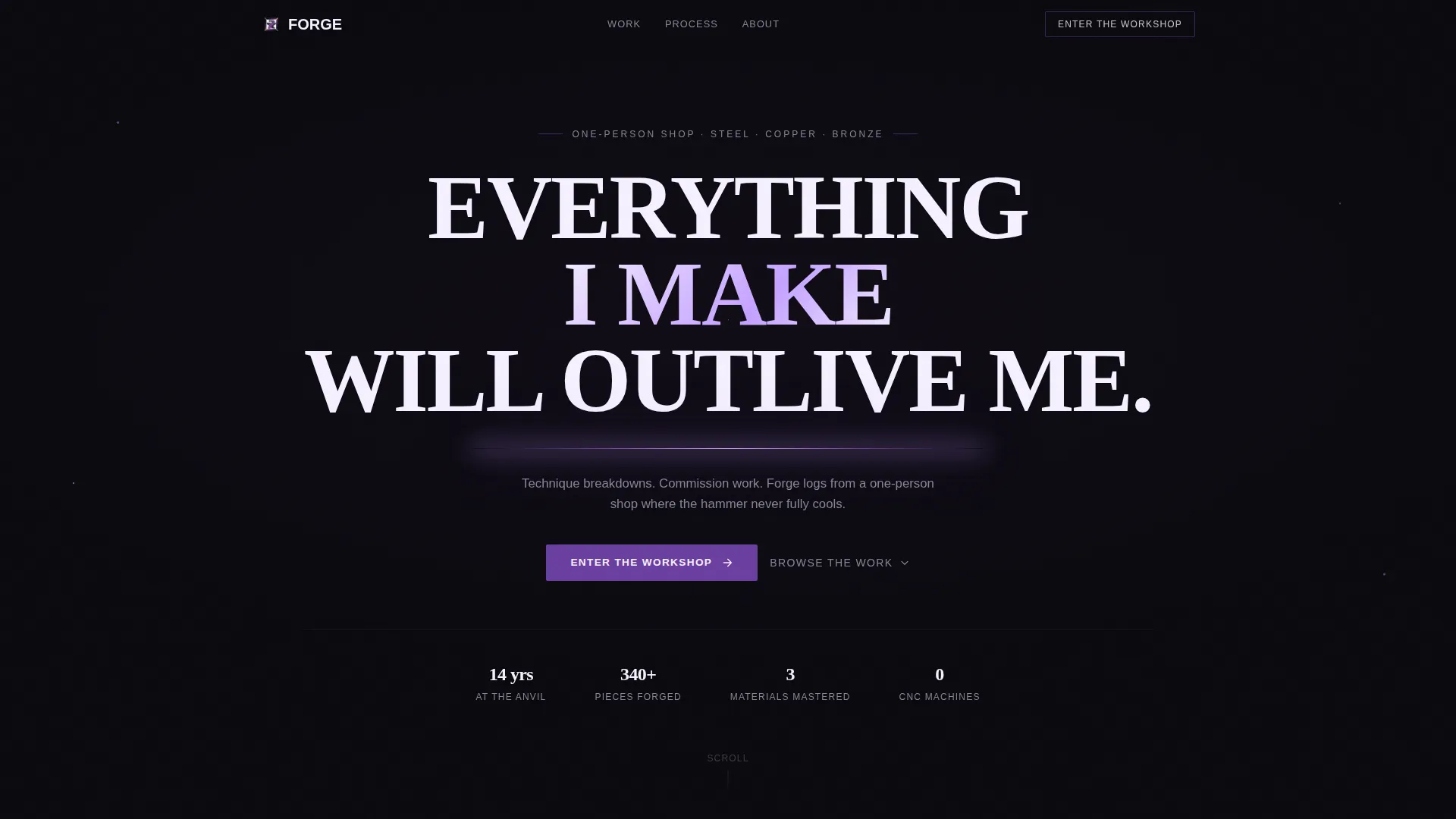 Bold Metalsmith Blog & Portfolio Landing Page