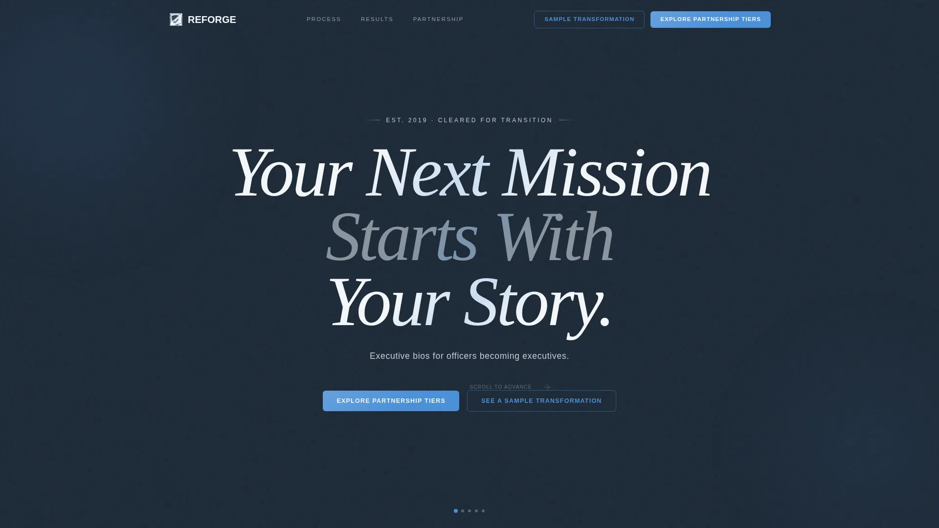 Military to Civilian Executive Bio Landing Page Template