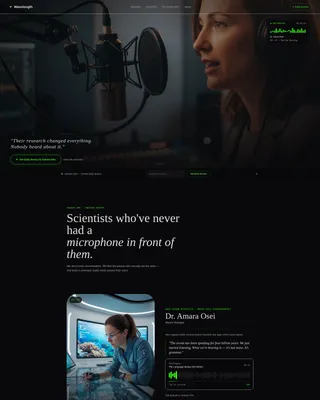 Cinematic Science Podcast Landing Page Template