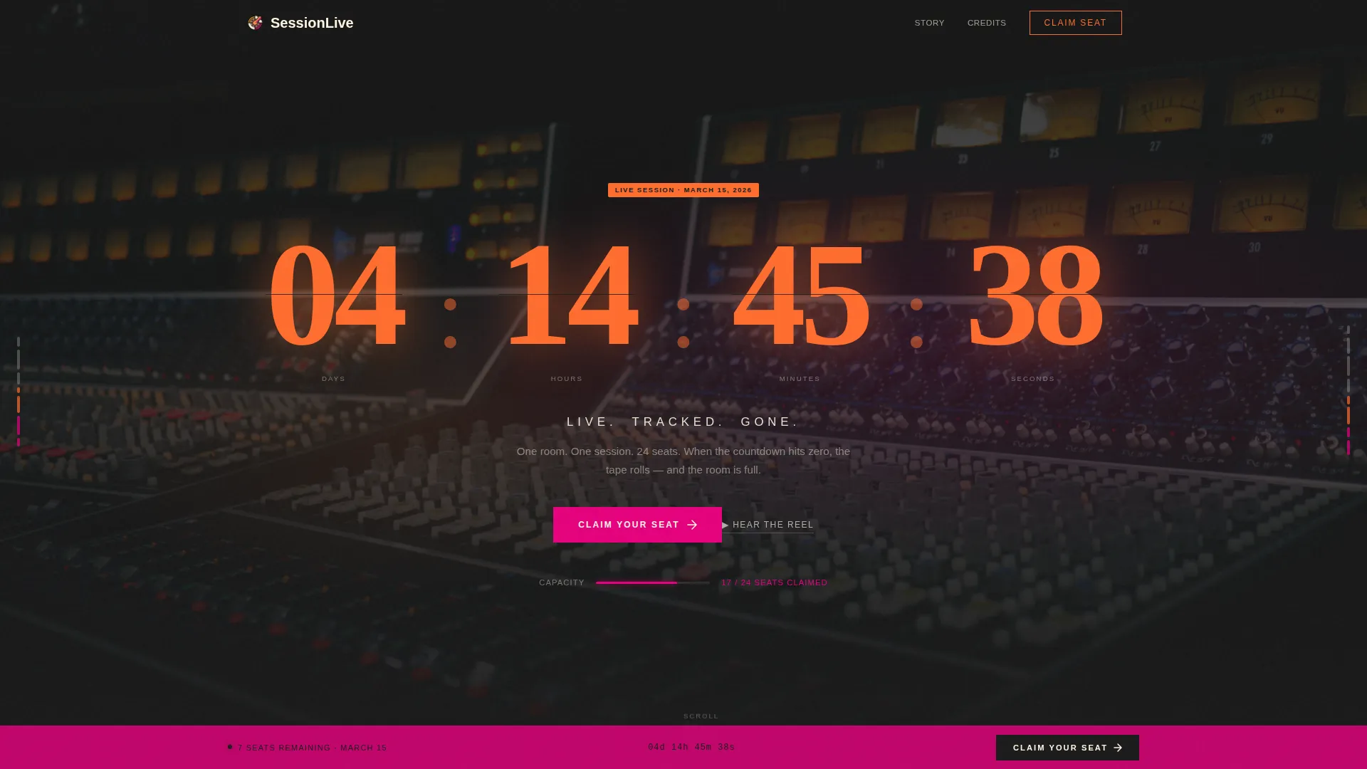 Musician Event Landing Page Template | Session