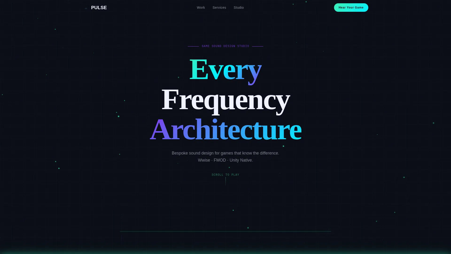 Game Sound Design Studio Landing Page Template