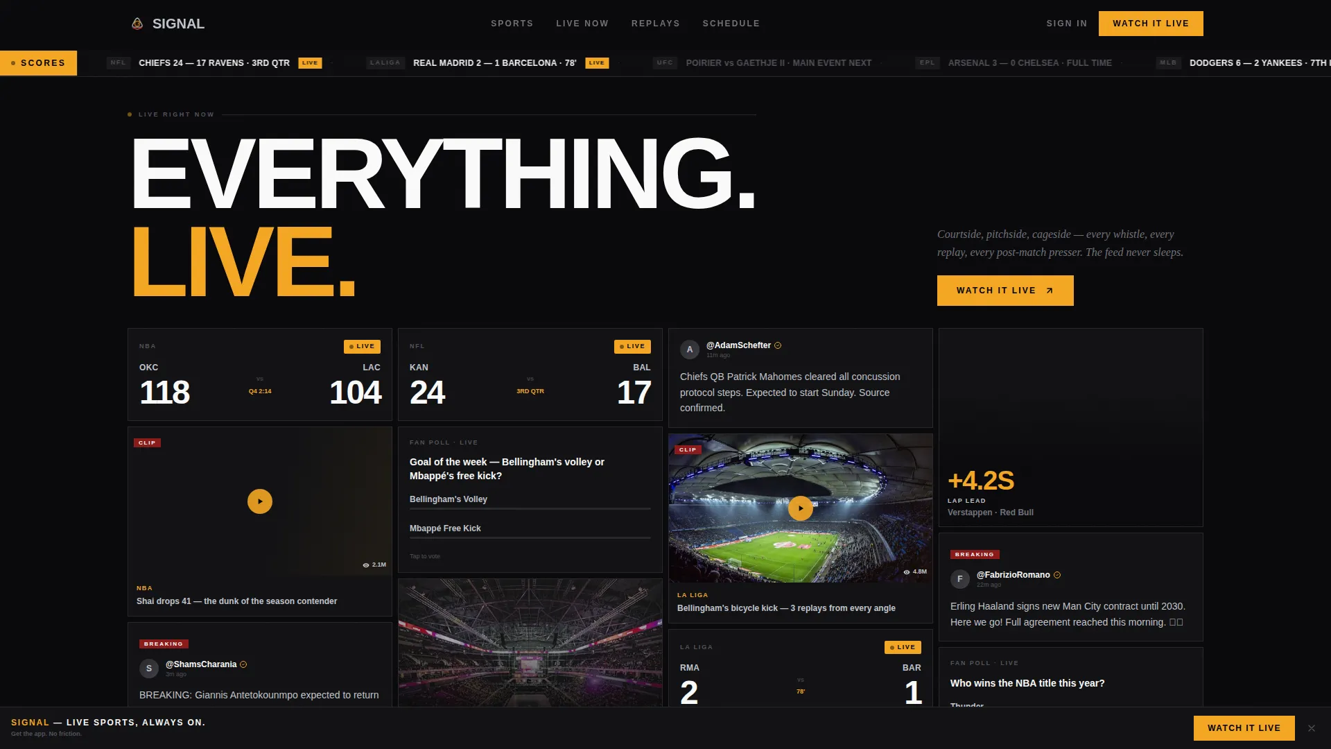 Sports Streaming App Download Landing Page Template