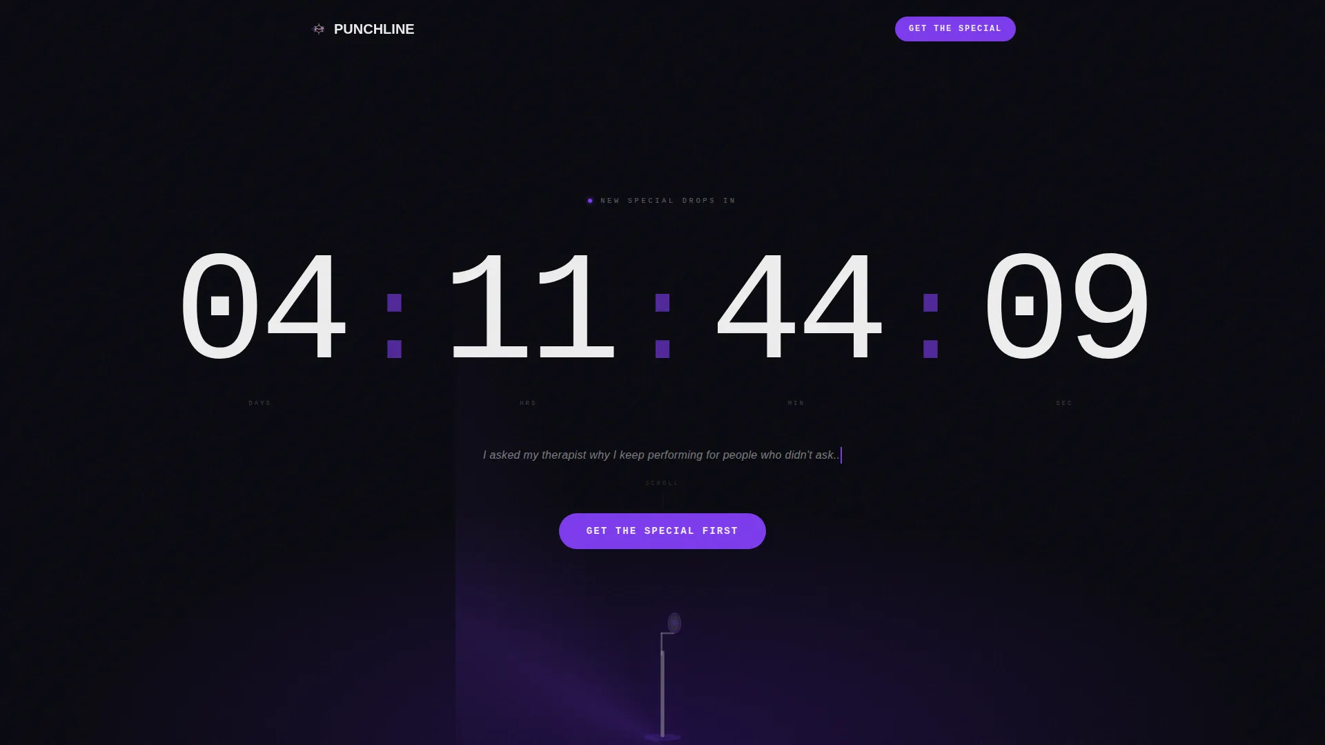 Stand-Up Comedian App Download Landing Page