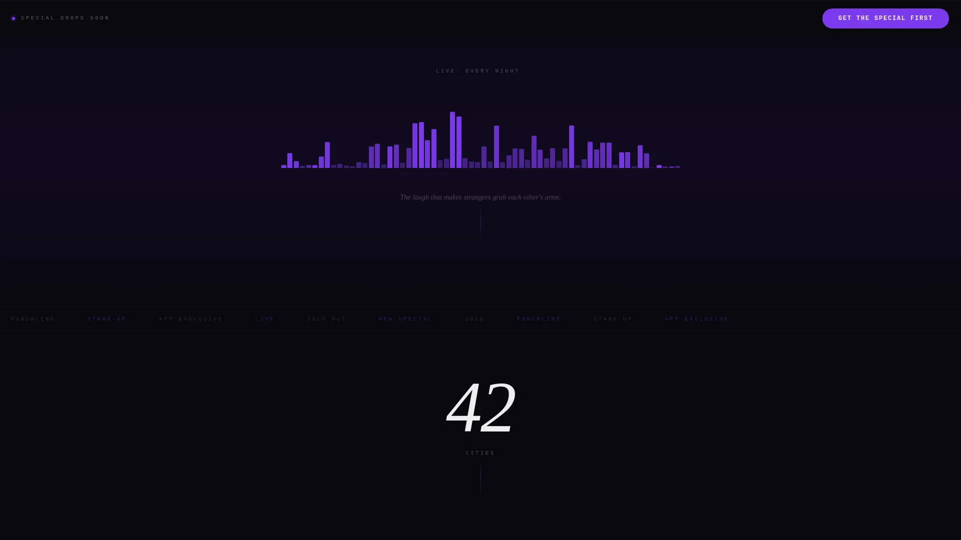 Stand-Up Comedian App Download Landing Page