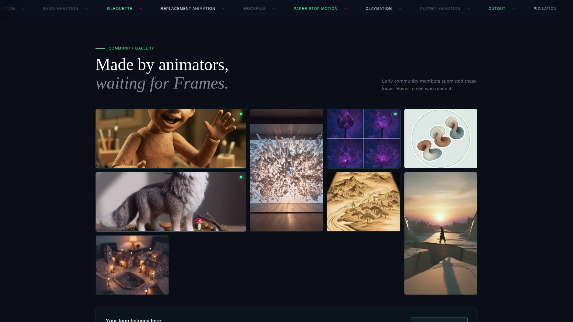 Stop Motion Animation Waitlist Landing Page Template