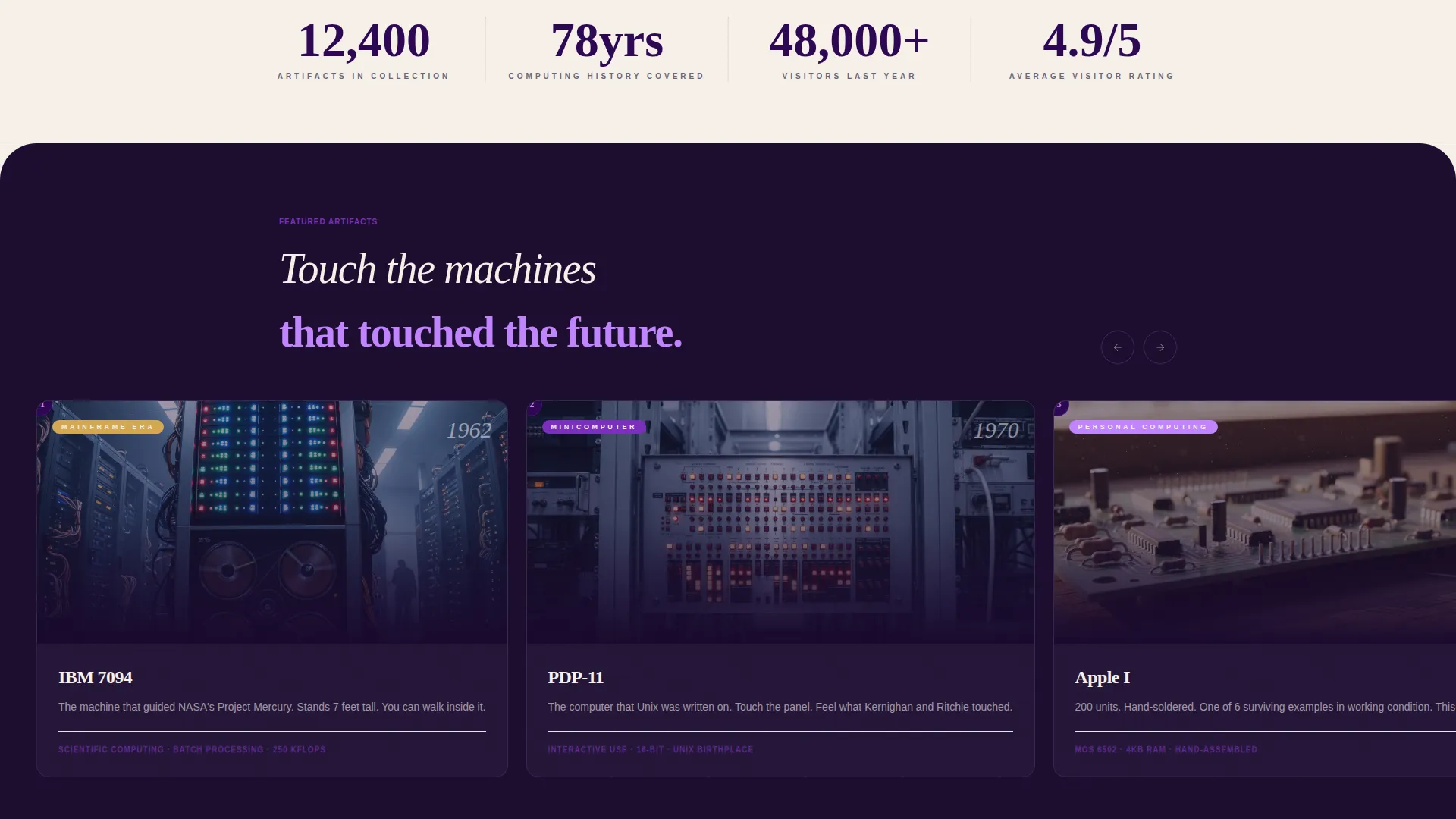 Technology Museum Landing Page Template