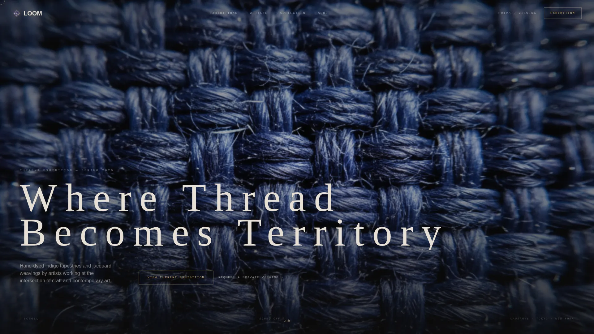 Cinematic Fiber Art Gallery Landing Page Template
