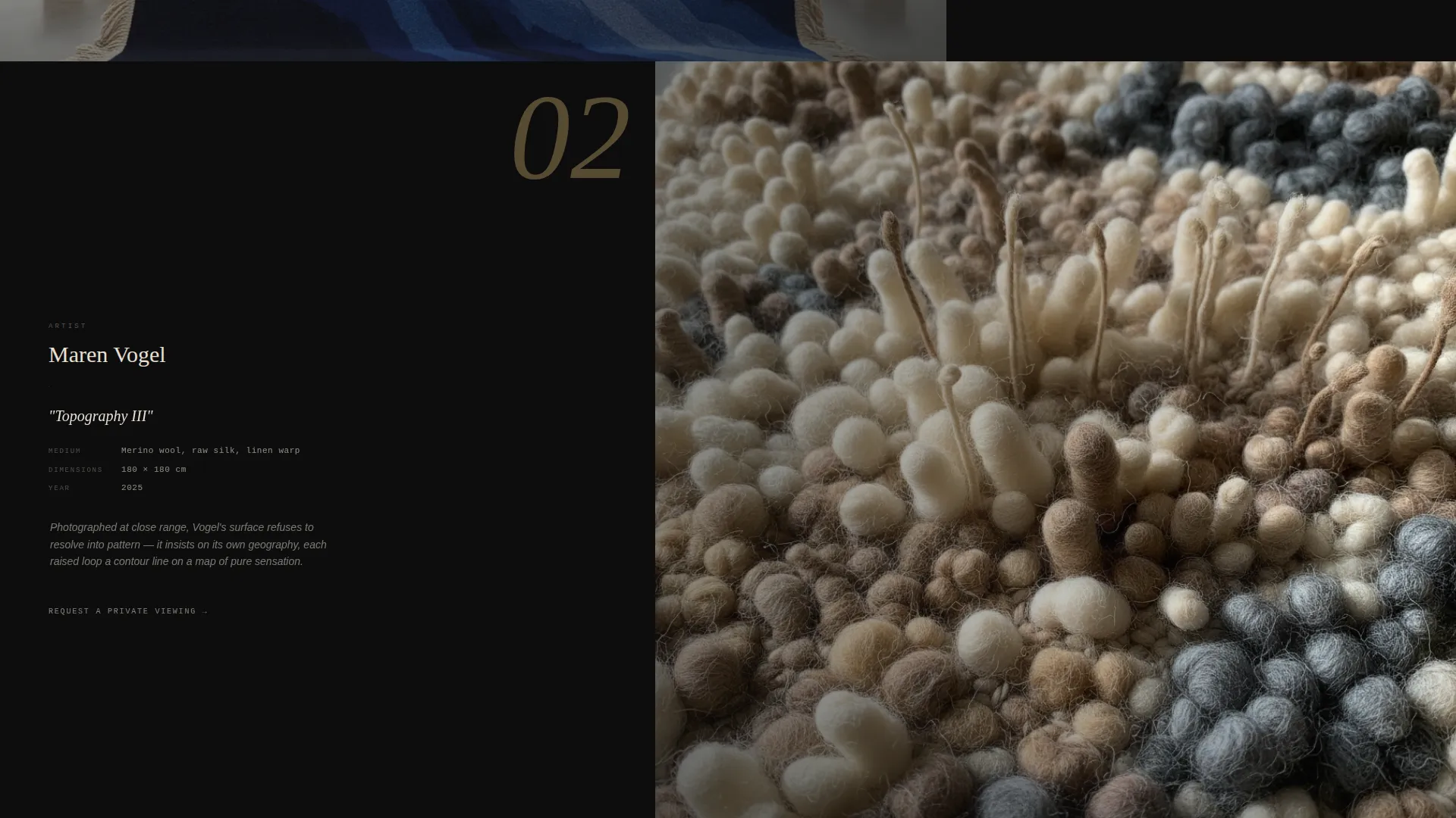 Cinematic Fiber Art Gallery Landing Page Template