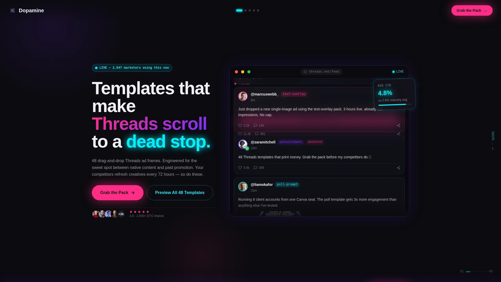 Threads Ad Creative Landing Page Template