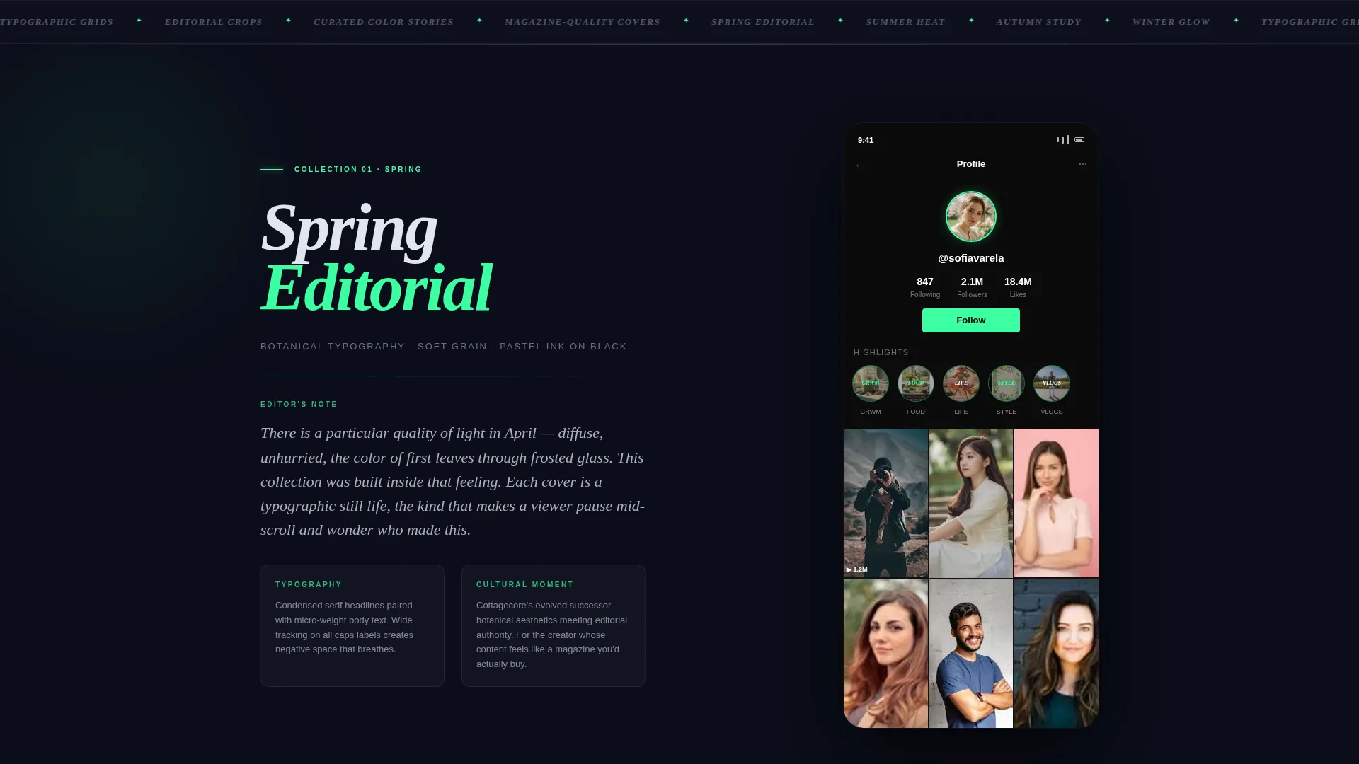 Editorial TikTok Highlight Cover Landing Page