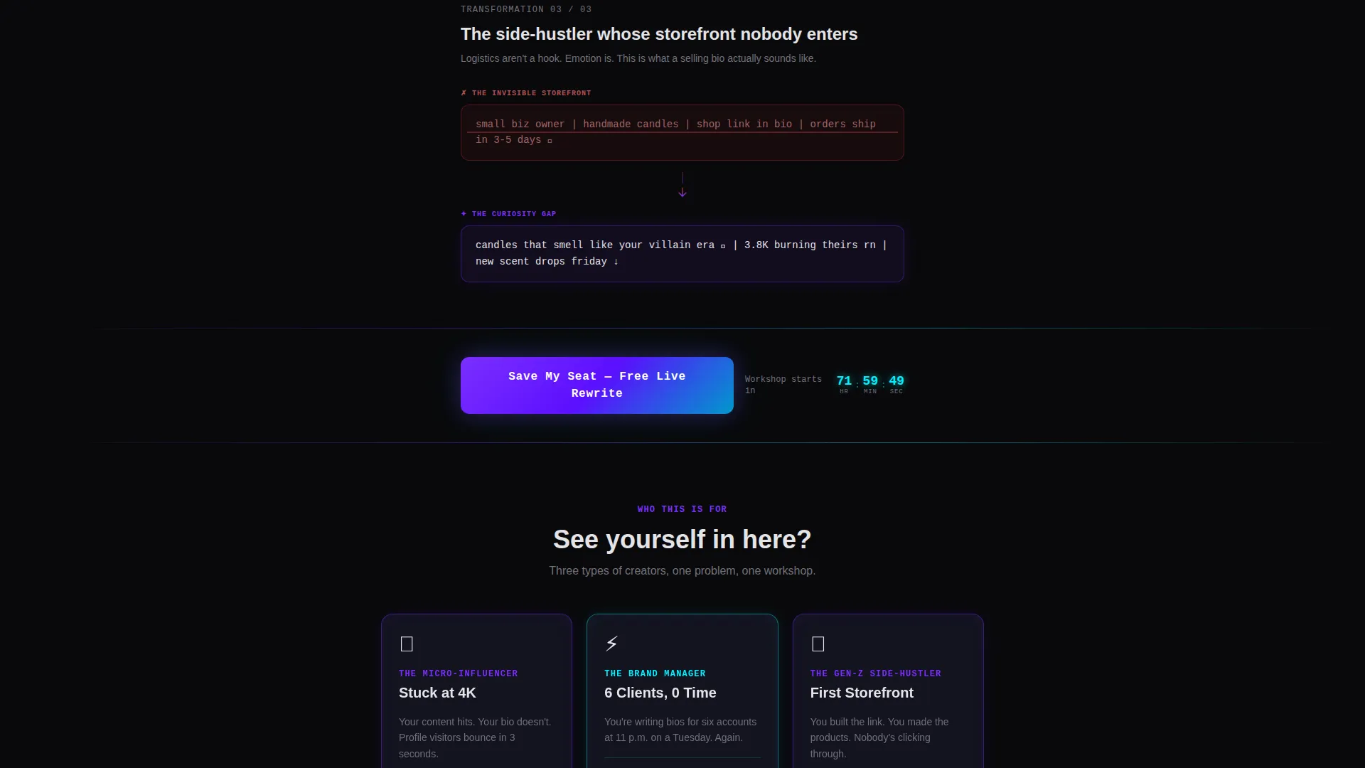TikTok Bio Workshop Landing Page Template