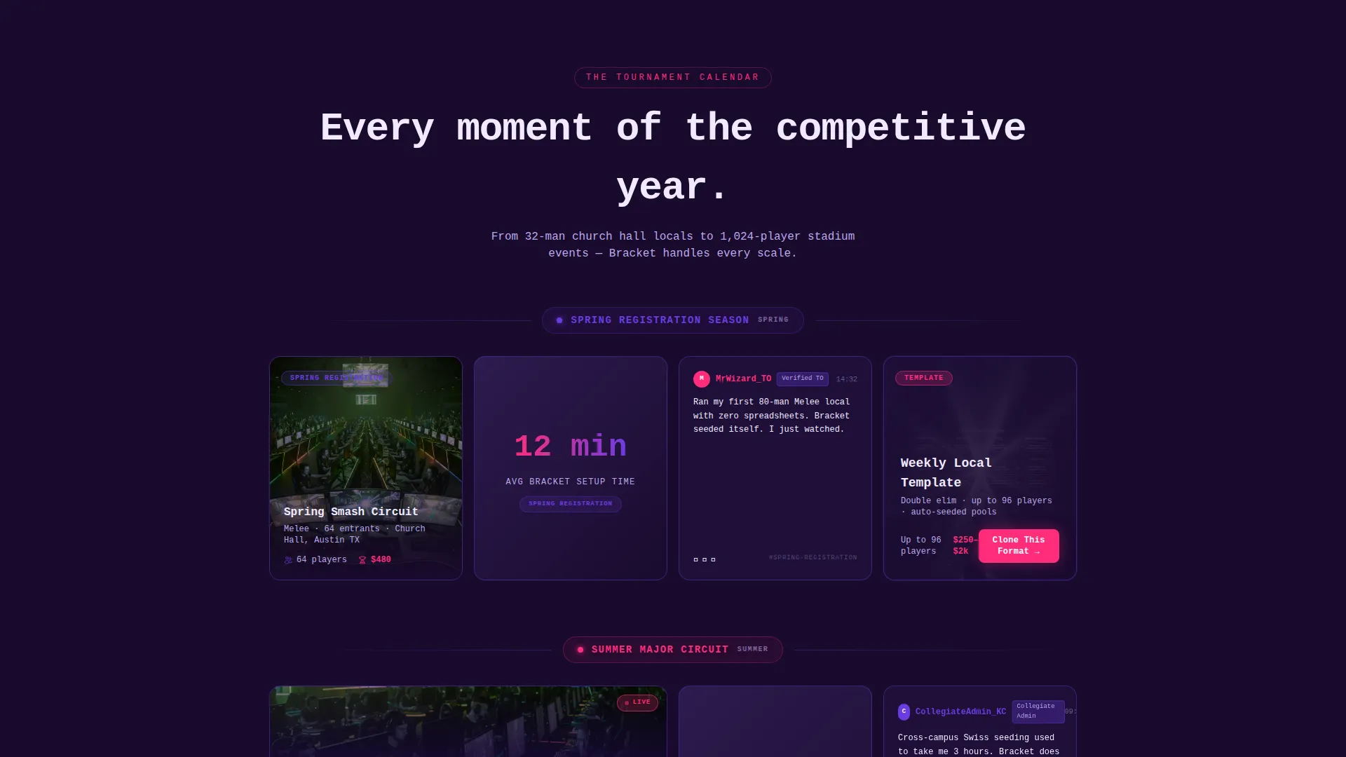 Tournament Organizer Landing Page Template