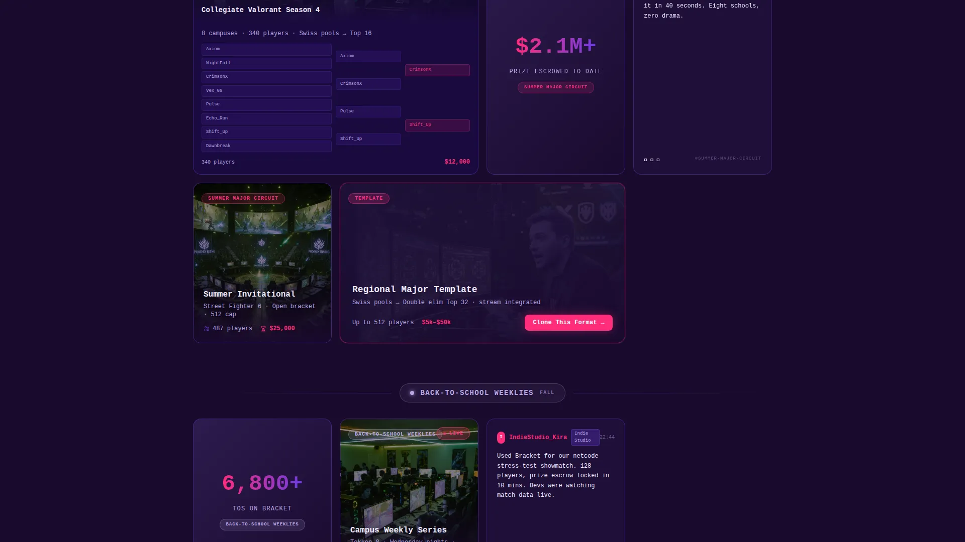 Tournament Organizer Landing Page Template