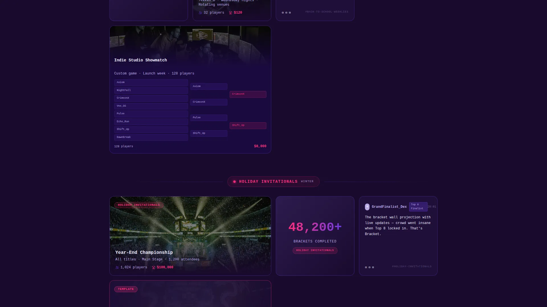 Tournament Organizer Landing Page Template