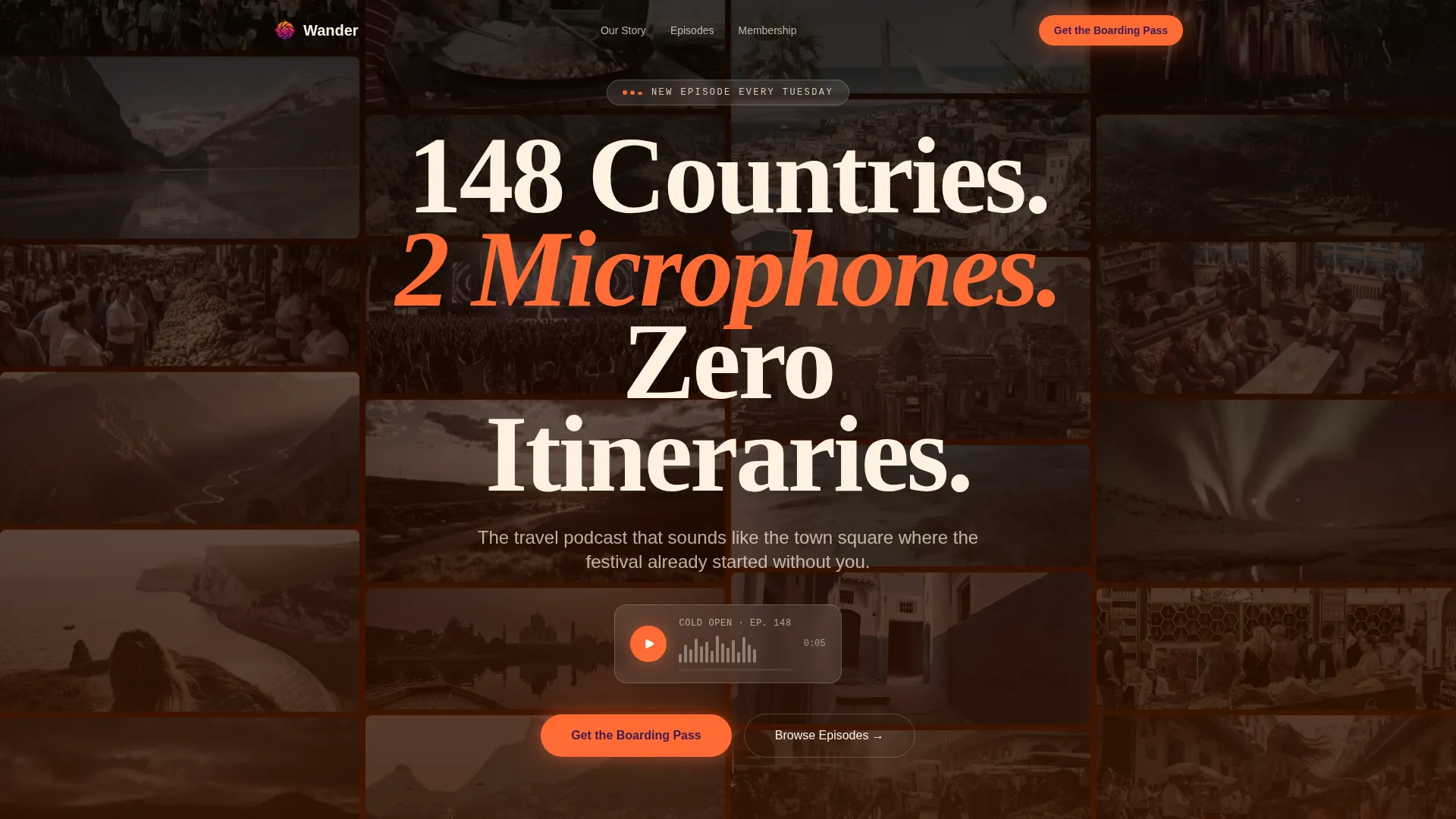 Travel Podcast Landing Page Template