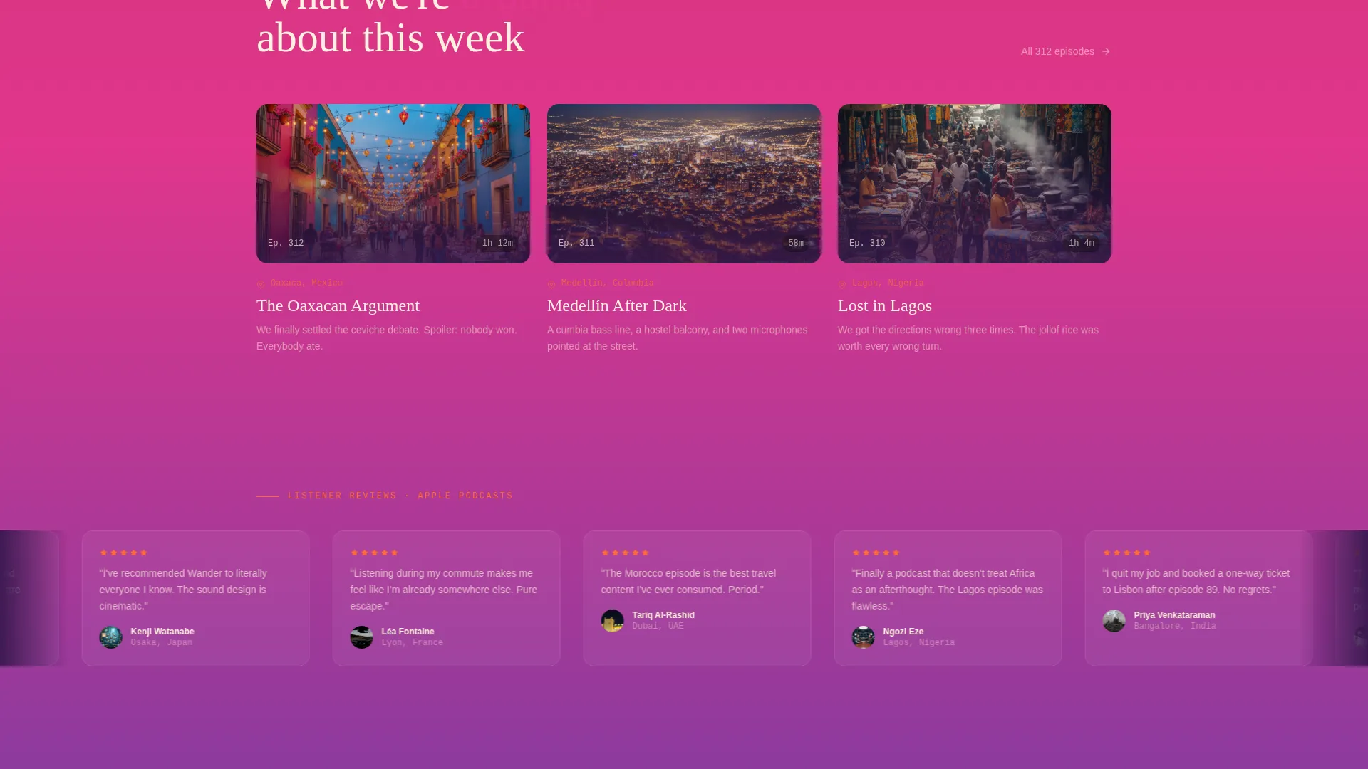Travel Podcast Landing Page Template