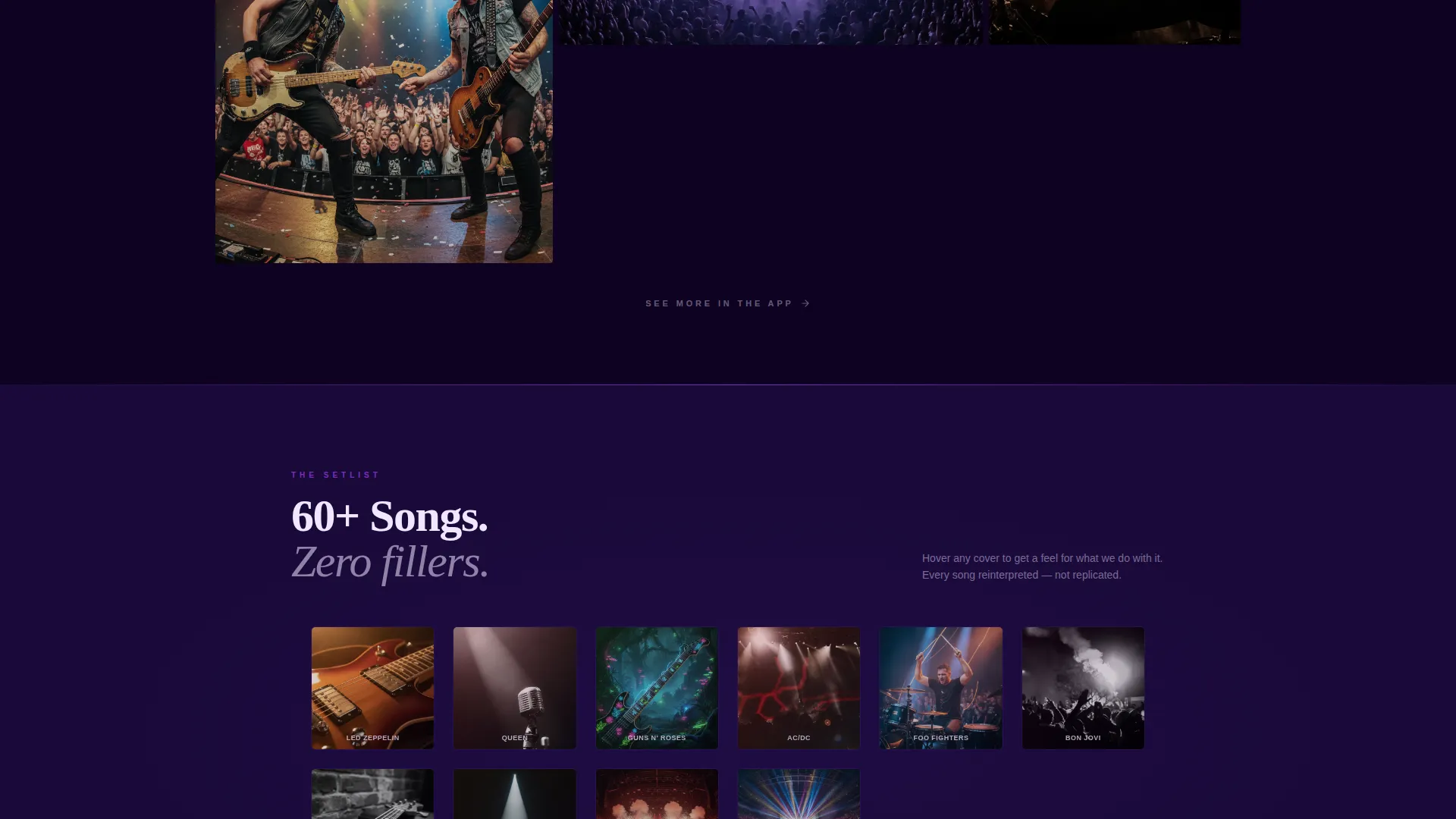 Rock Tribute Band Landing Page Template