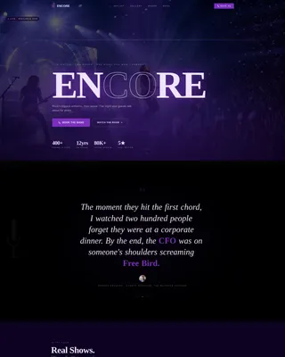 Rock Tribute Band Landing Page Template