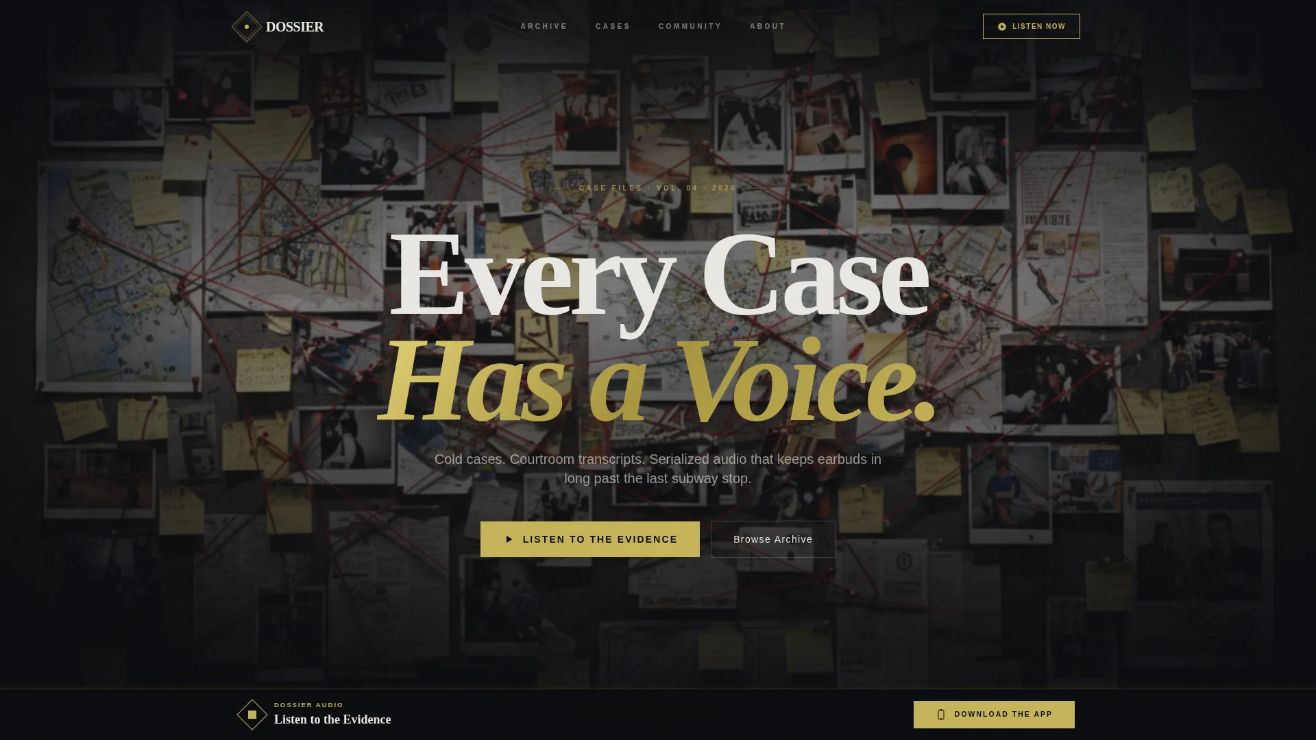 True Crime Podcast Landing Page Template