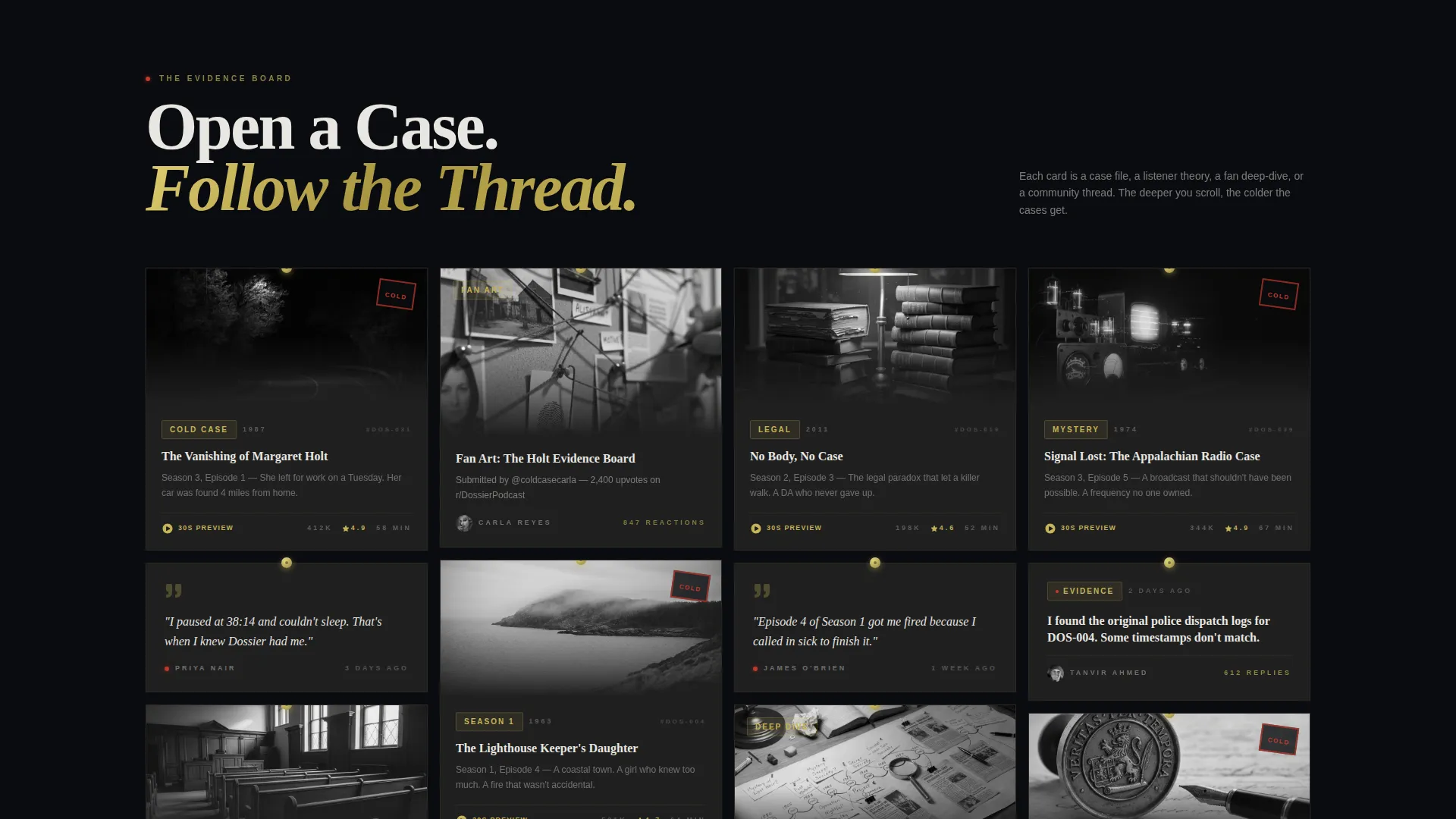 True Crime Podcast Landing Page Template