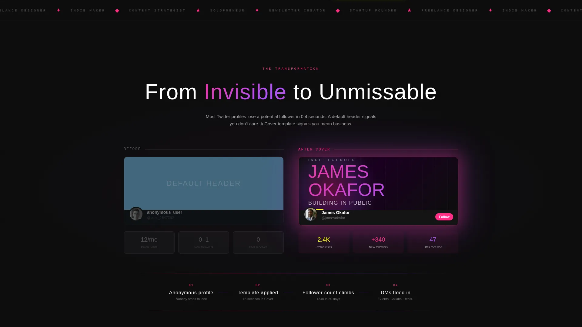 Bold Twitter X Landing Page Template
