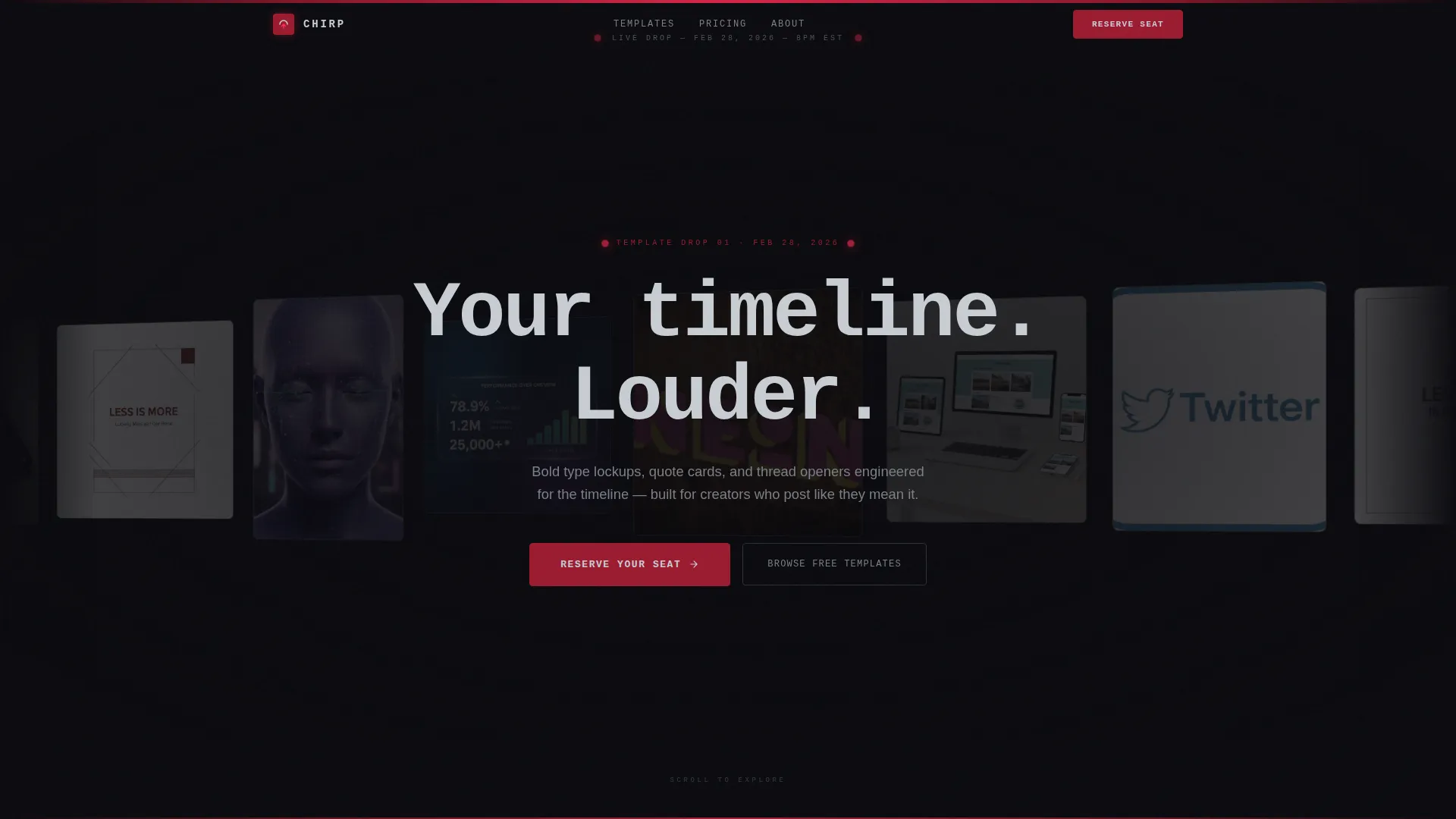Bold Twitter/X Template Toolkit Landing Page