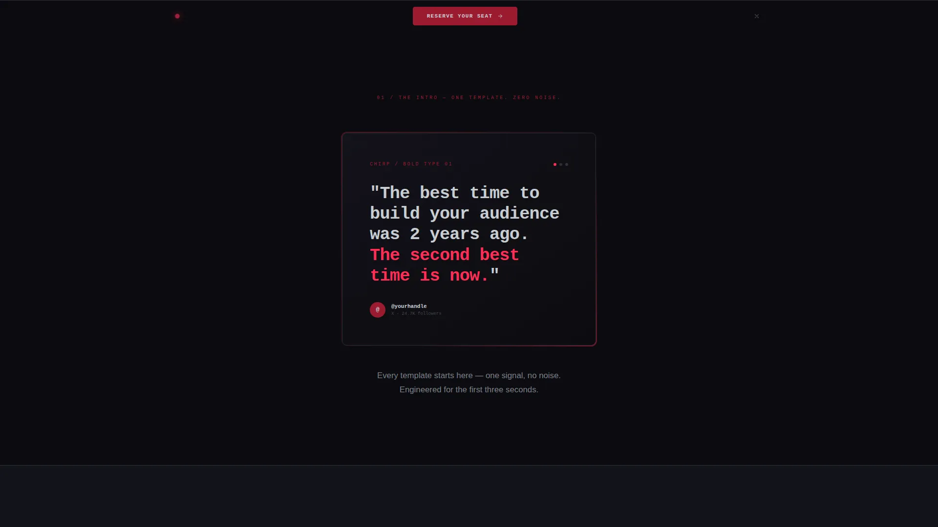 Bold Twitter/X Template Toolkit Landing Page